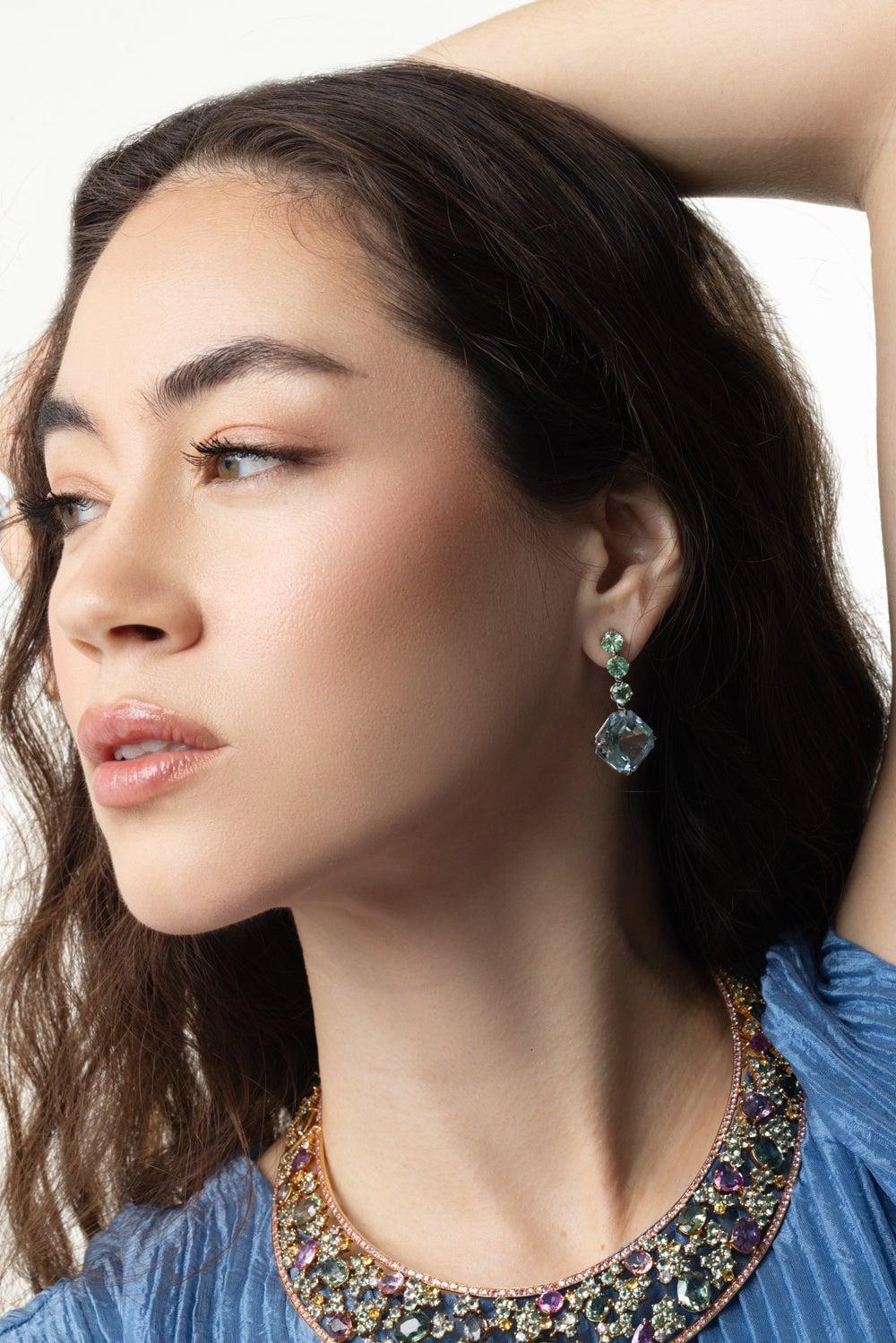 Aquamarine Tourmaline Earrings - Image 2