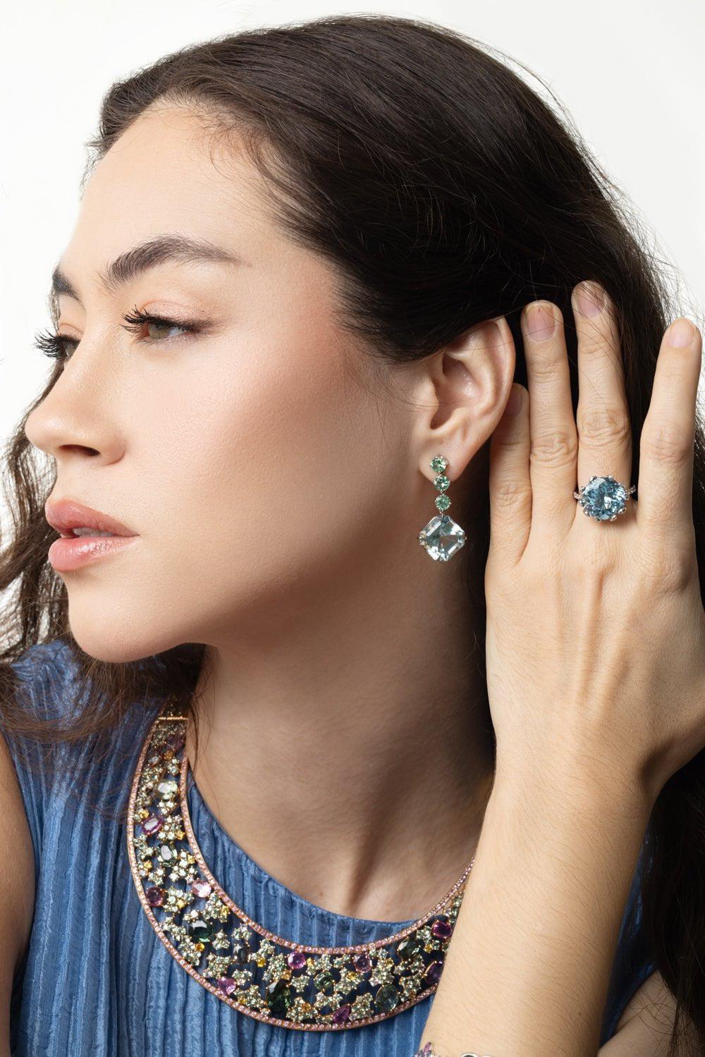 Aquamarine Tourmaline Earrings - Image 4