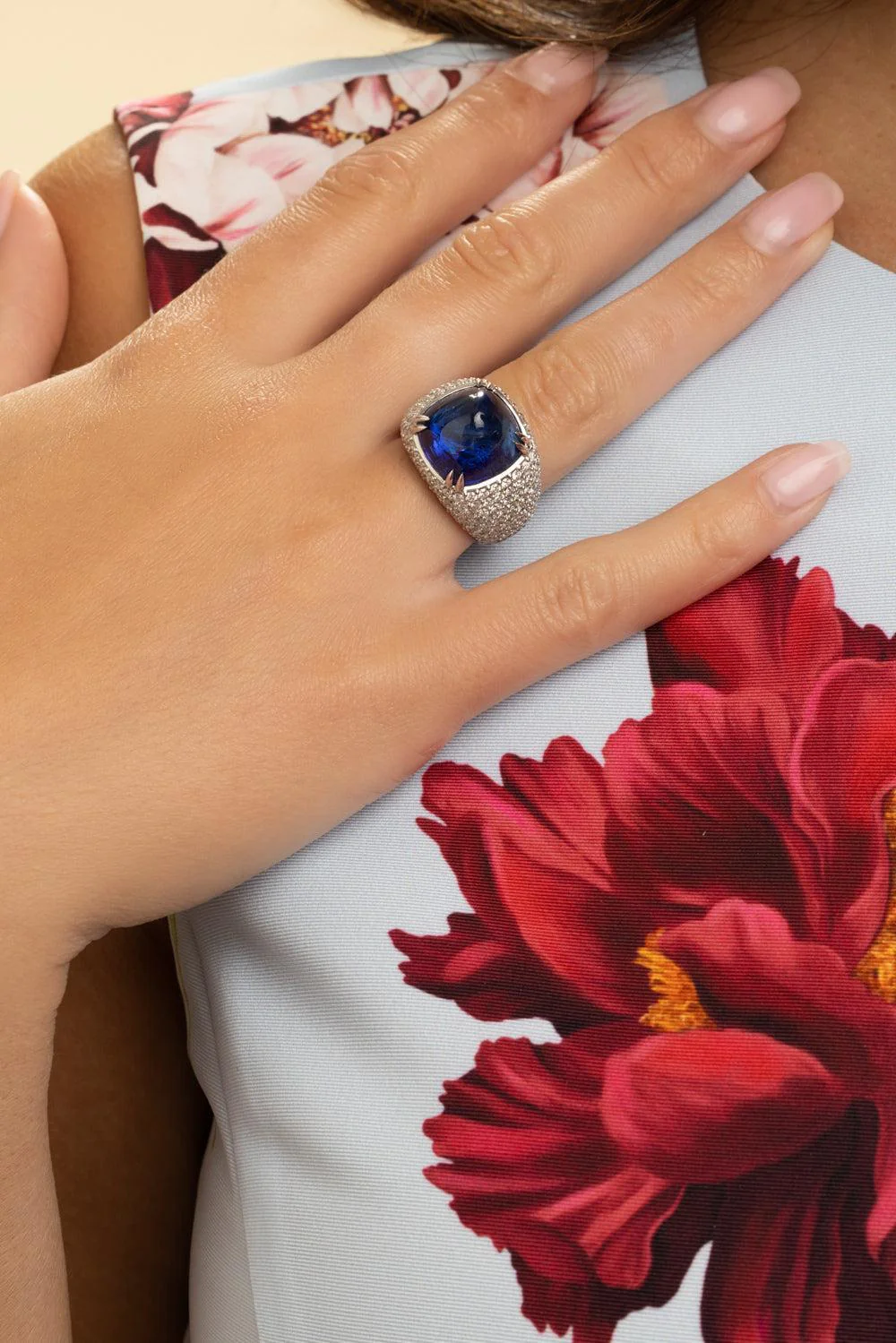 Blue Sapphire Diamond Ring - Image 4