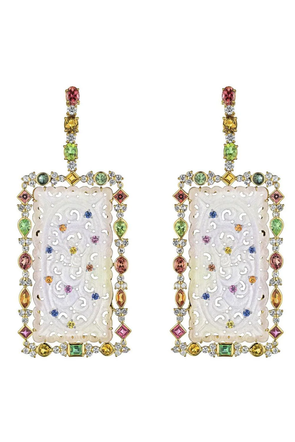 Carved Jade Earrings