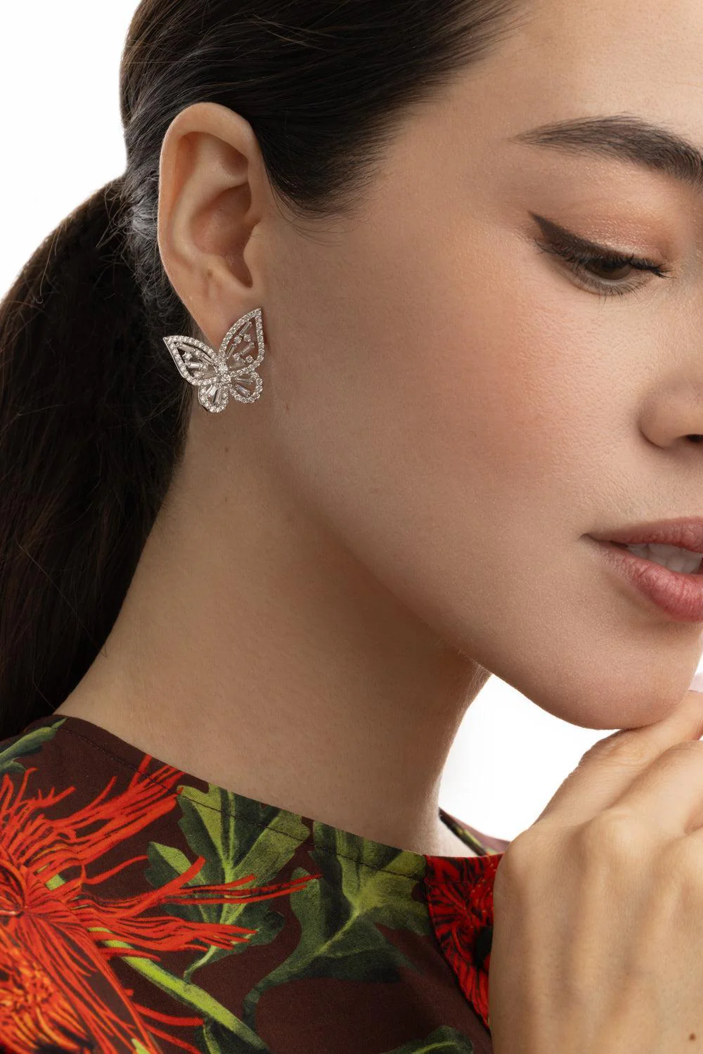 Diamond Butterfly Earrings - Image 2