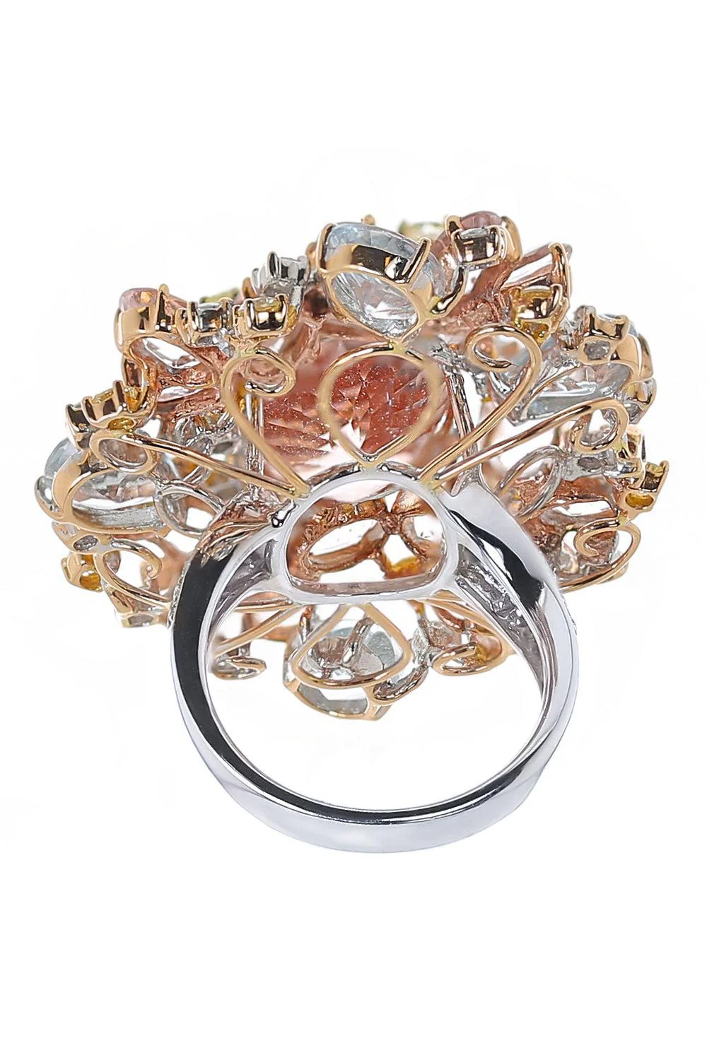 Diamond Morganite Aquamarine Ring - Image 6