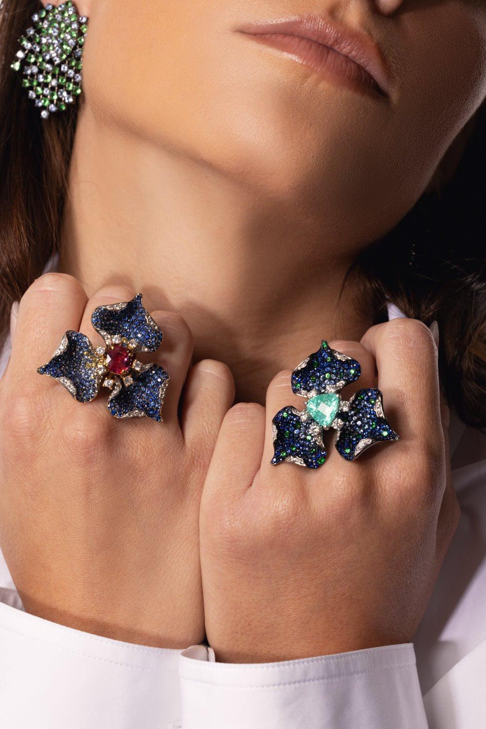 Diamond Ruby Lilly Ring - Image 2
