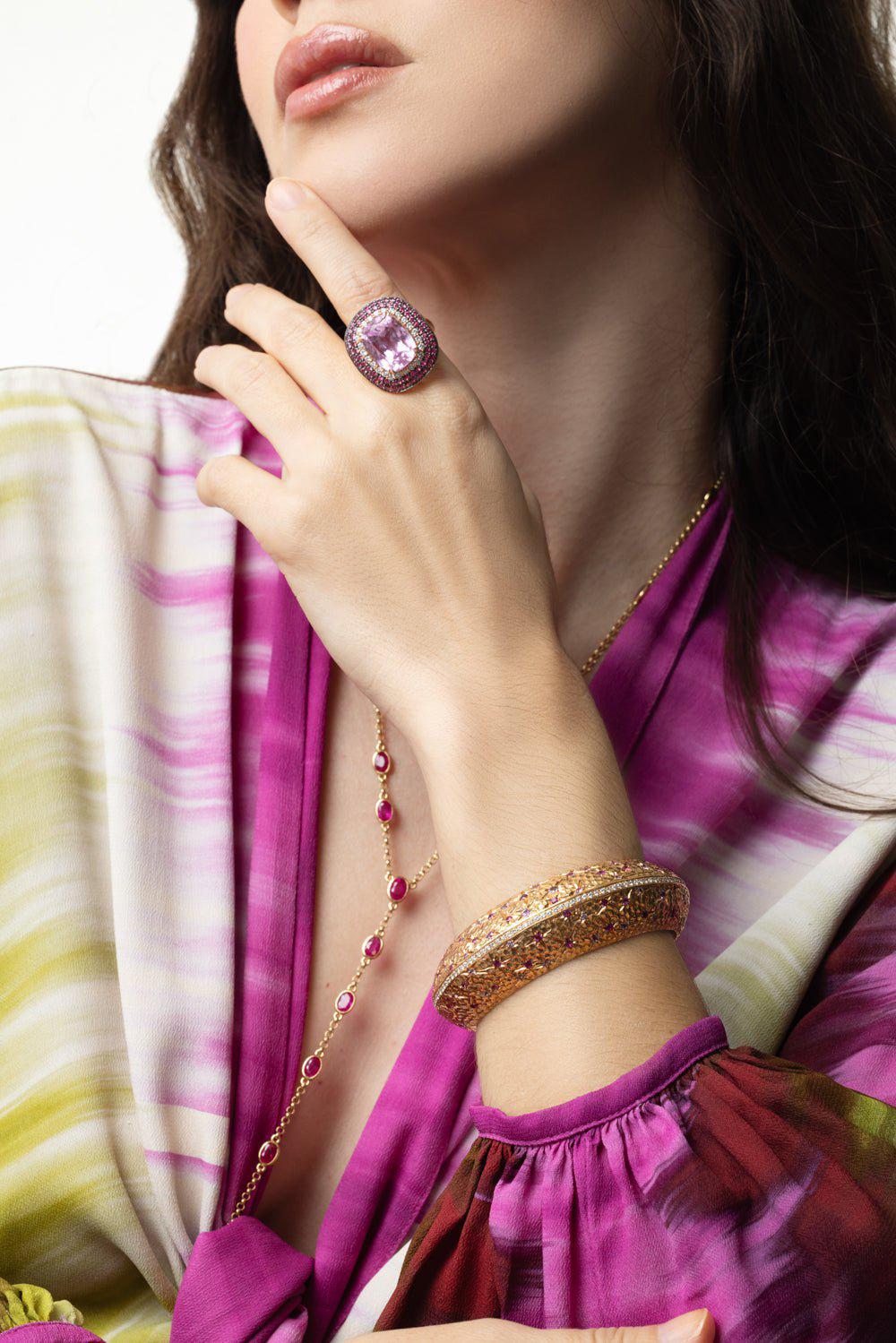 Diamond Sapphire Stellar Cuff Bracelet - Image 3