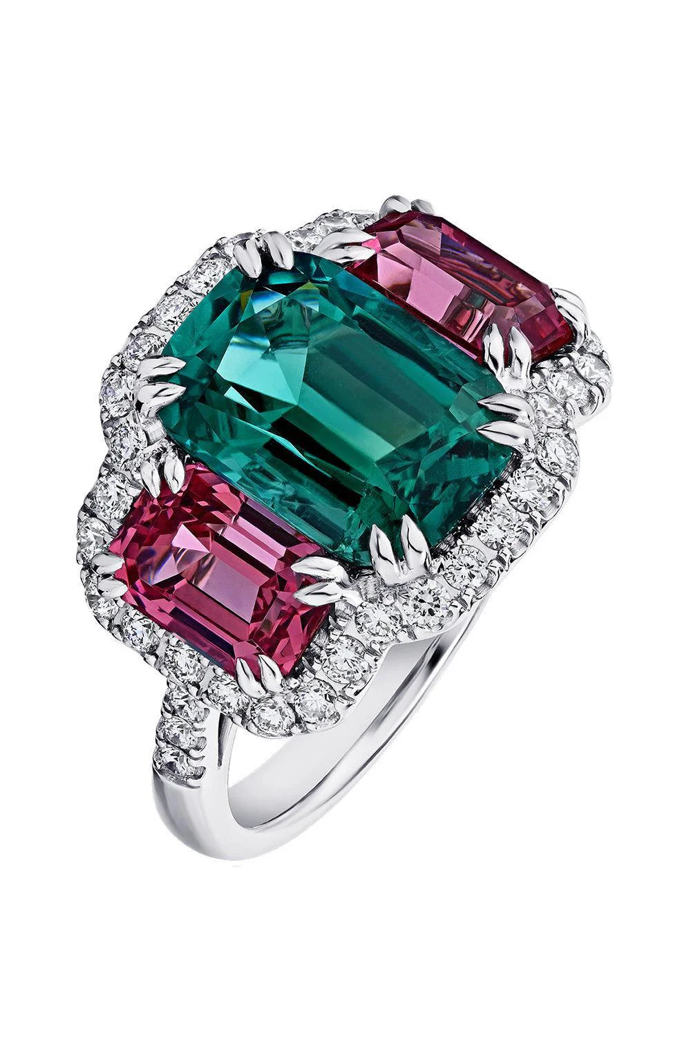 Diamond Tourmaline Garnet Ring