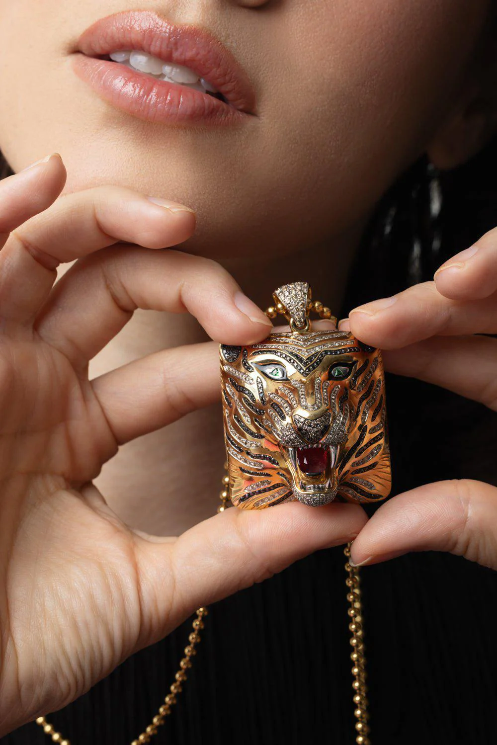 Large Tiger Pendant Necklace - Image 3