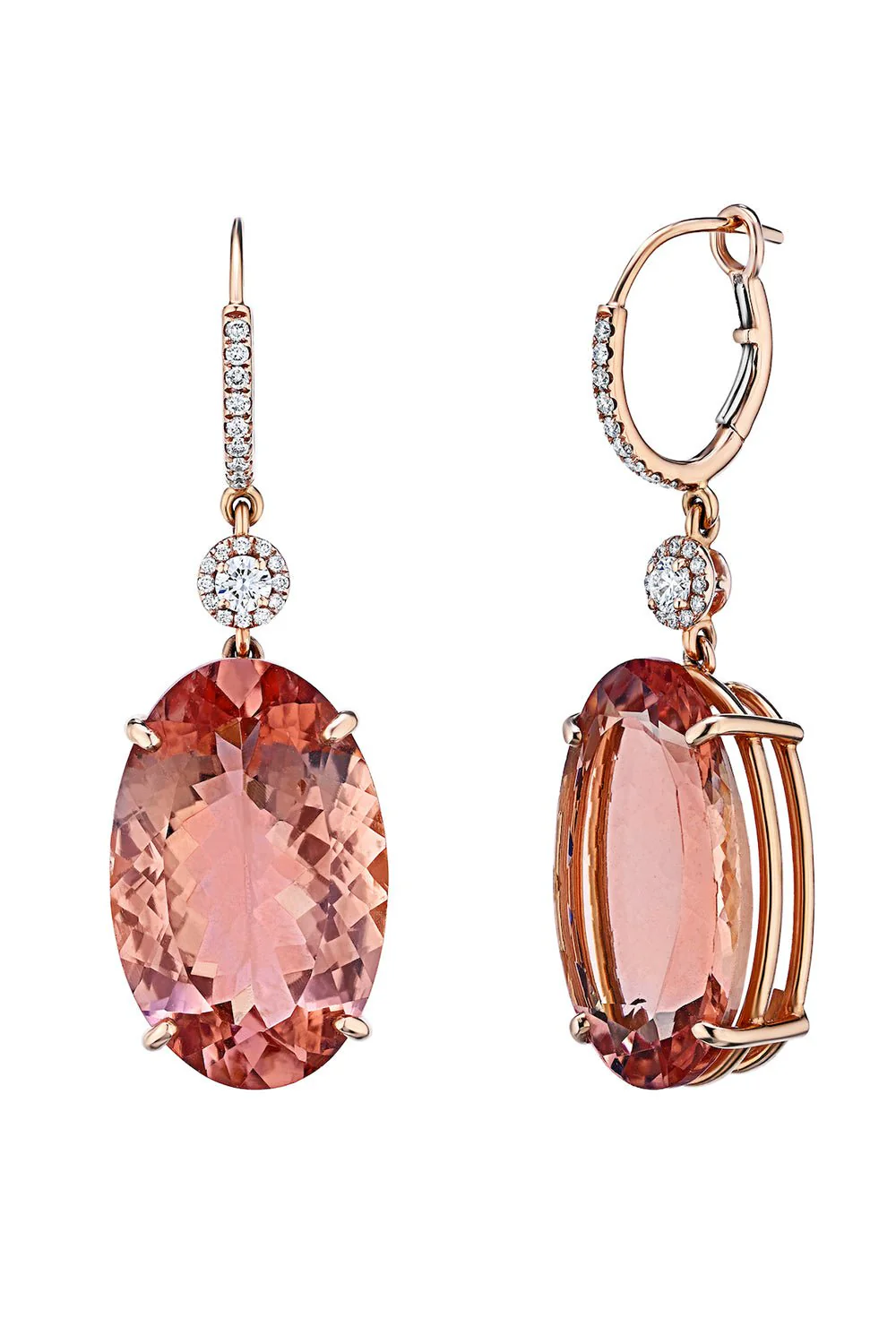 Morganite Diamond Earrings