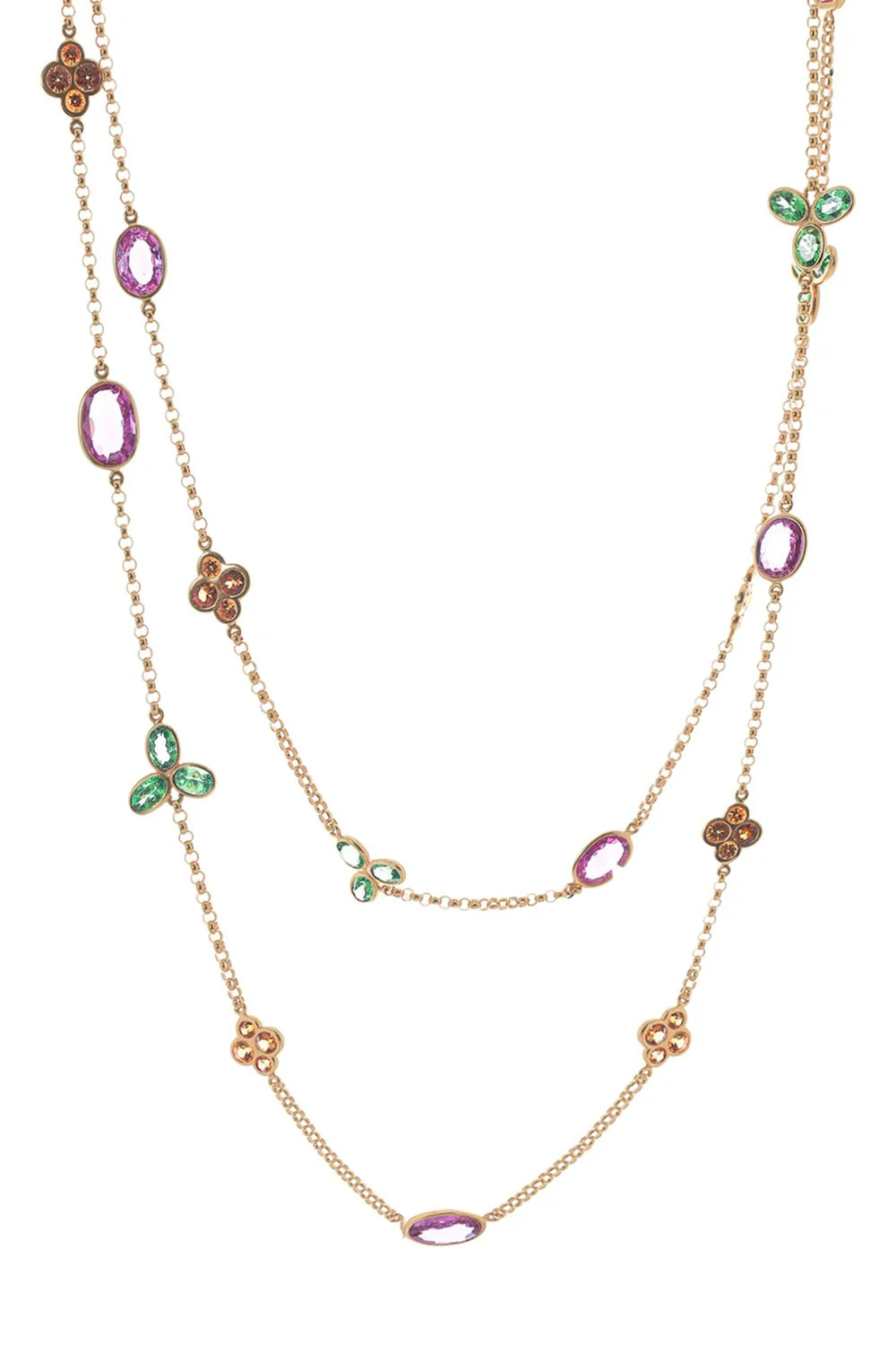 Multi Sapphire Long Necklace