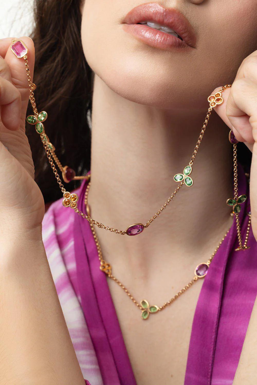 Multi Sapphire Long Necklace - Image 2