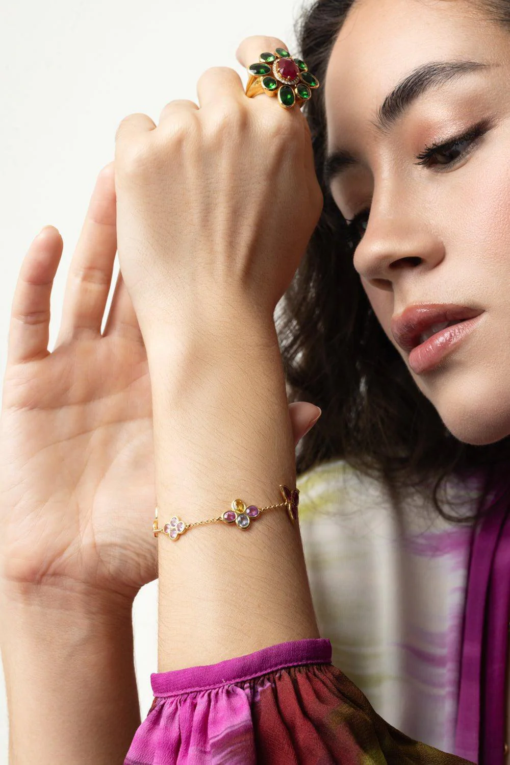 Multi Sapphire Mix Shape Bracelet - Image 2