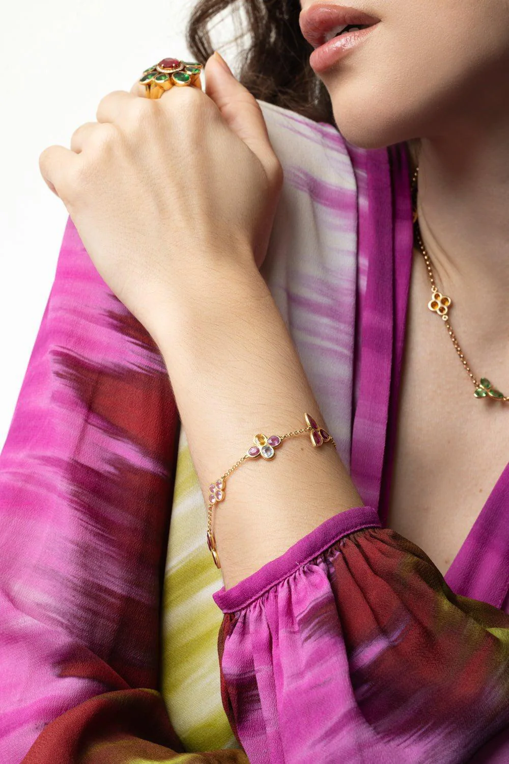 Multi Sapphire Mix Shape Bracelet - Image 3