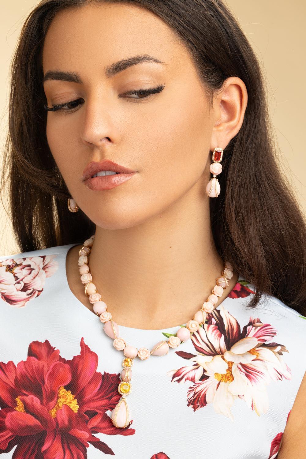 Pink Opal Coral Necklace - Image 2