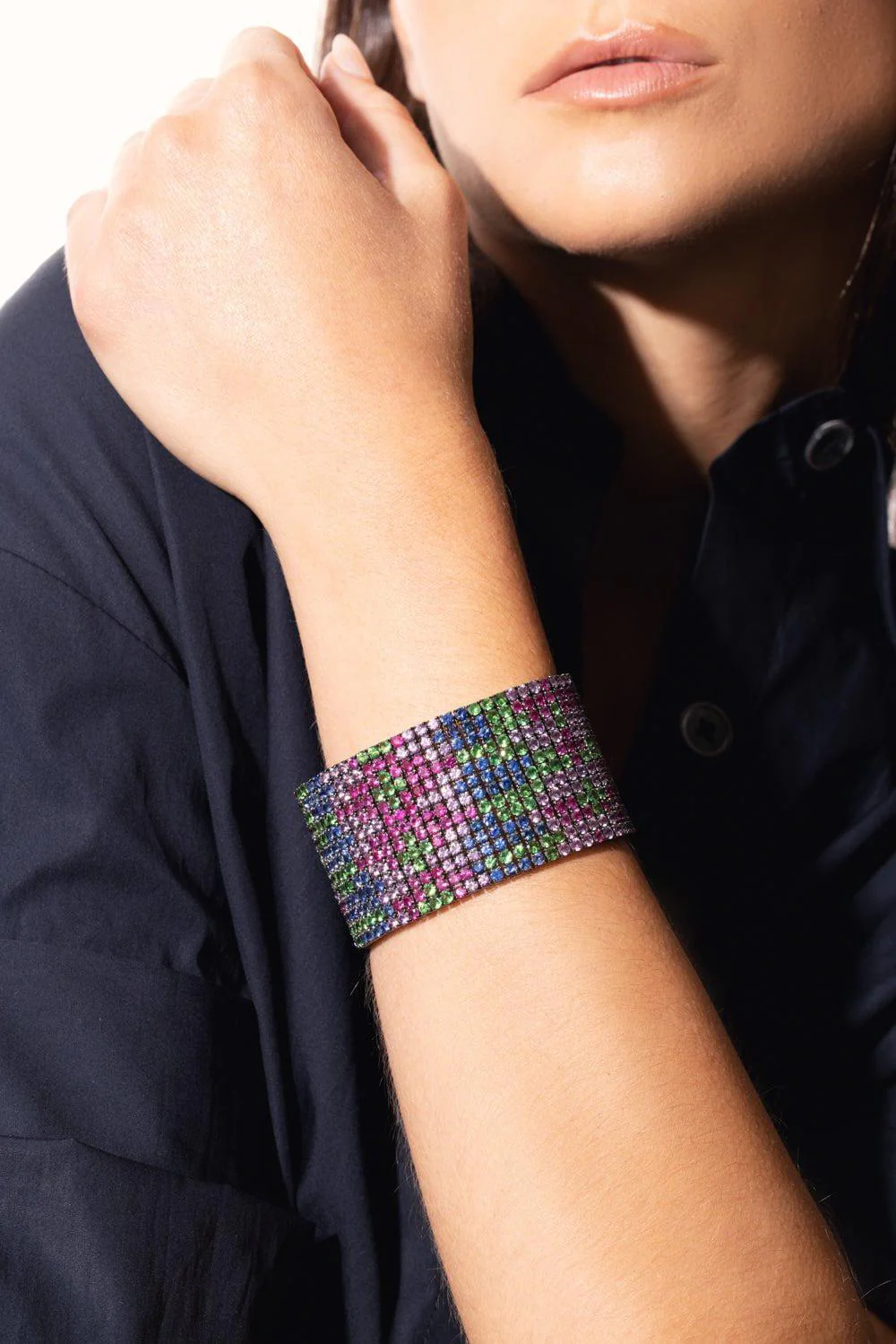 Ruby Sapphire Wide Bracelet - Image 4