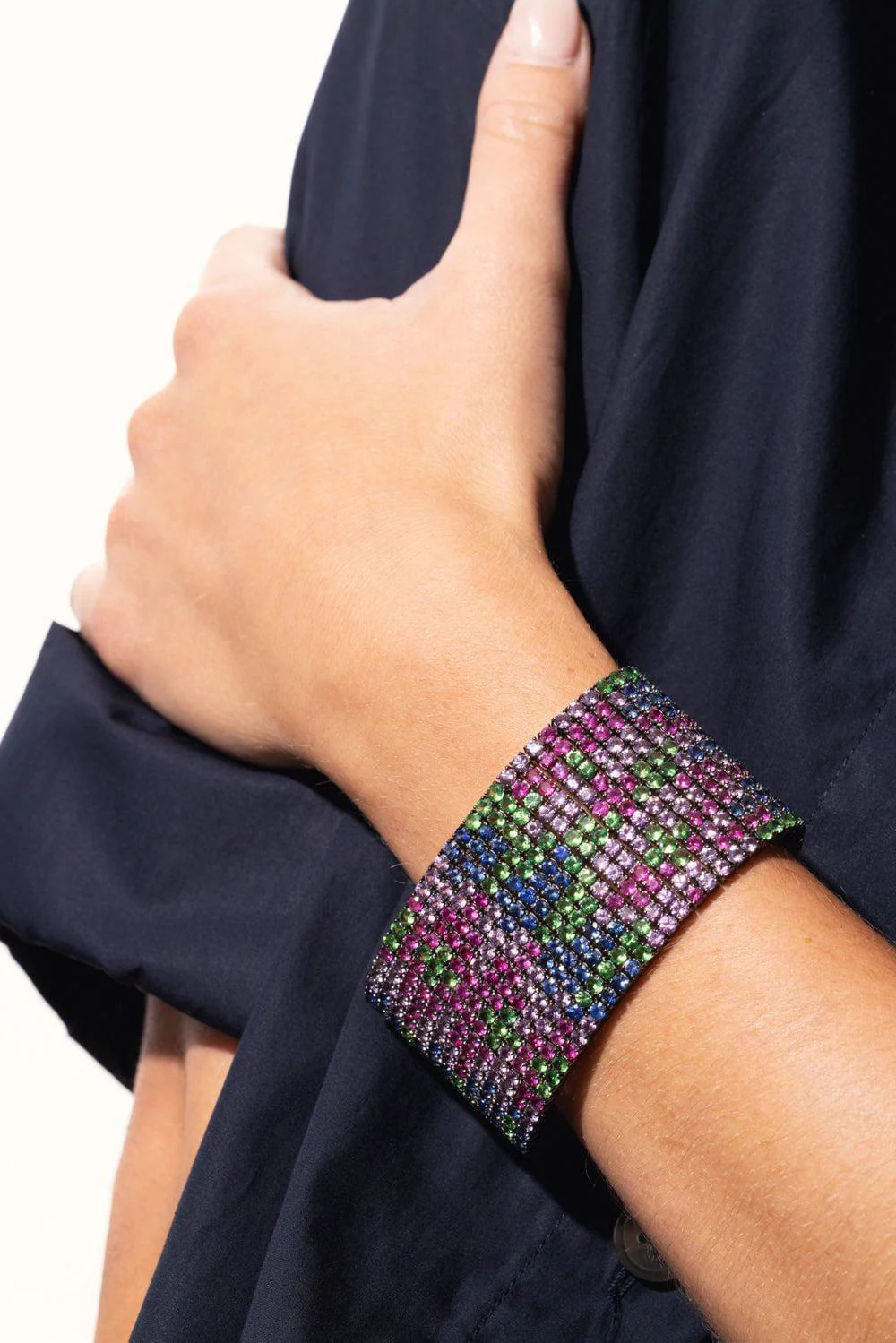 Ruby Sapphire Wide Bracelet - Image 5