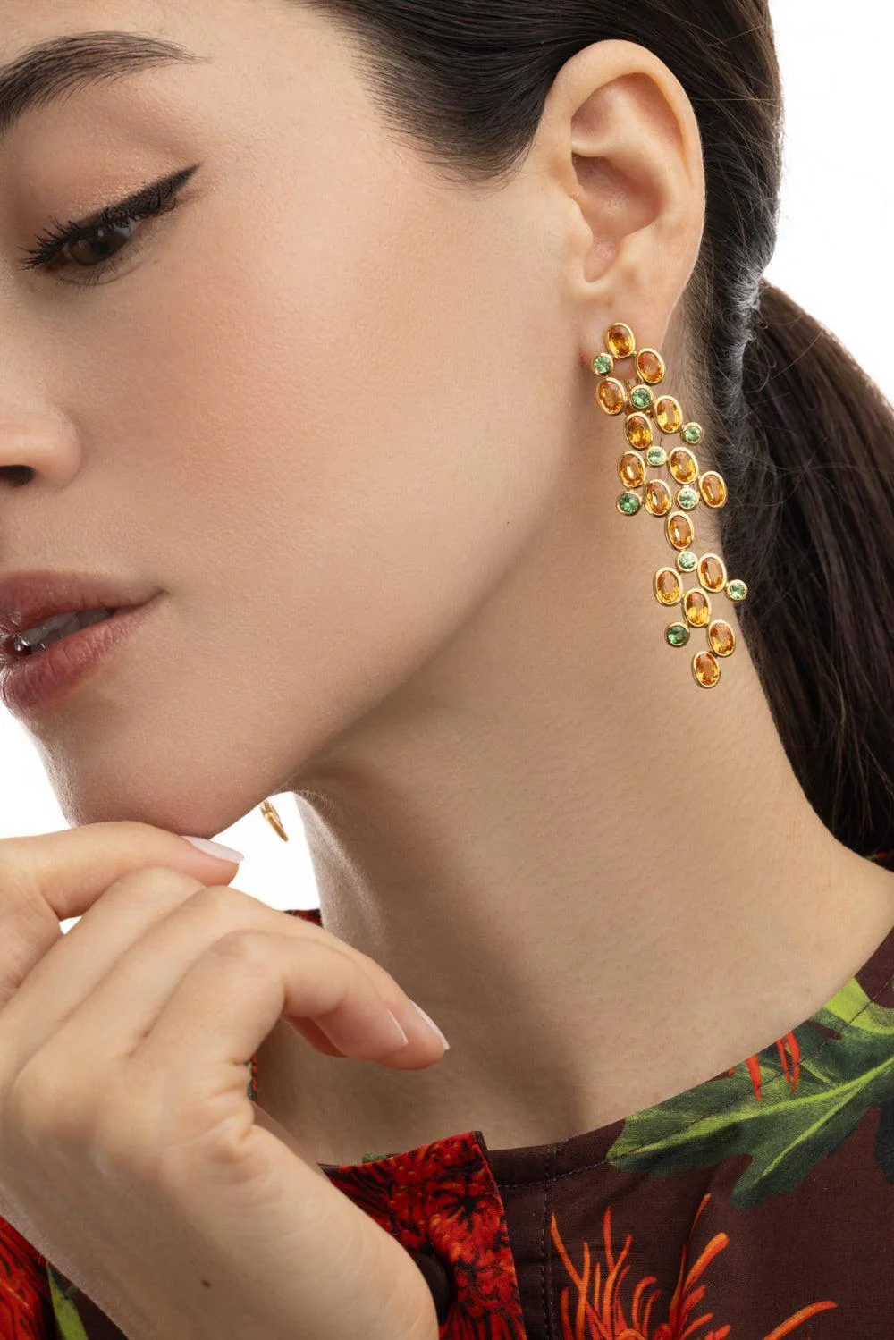 Sapphire Tsavorite Earrings - Image 3