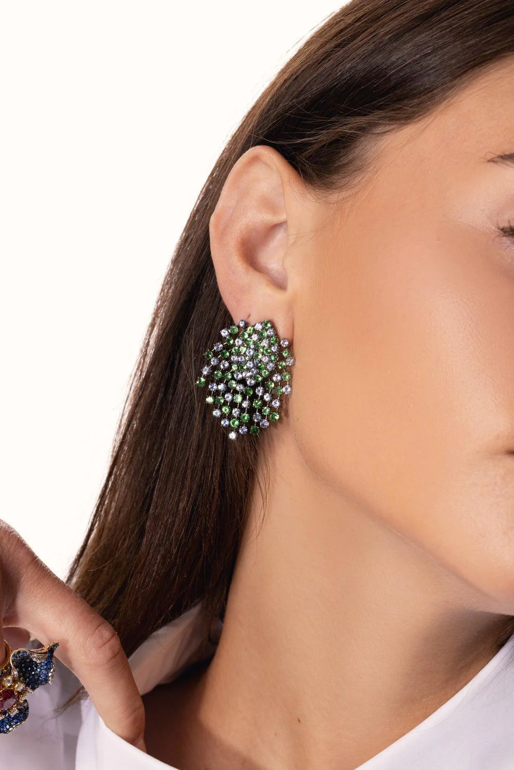 Tsavorite Sapphire Embrace Earrings - Image 3
