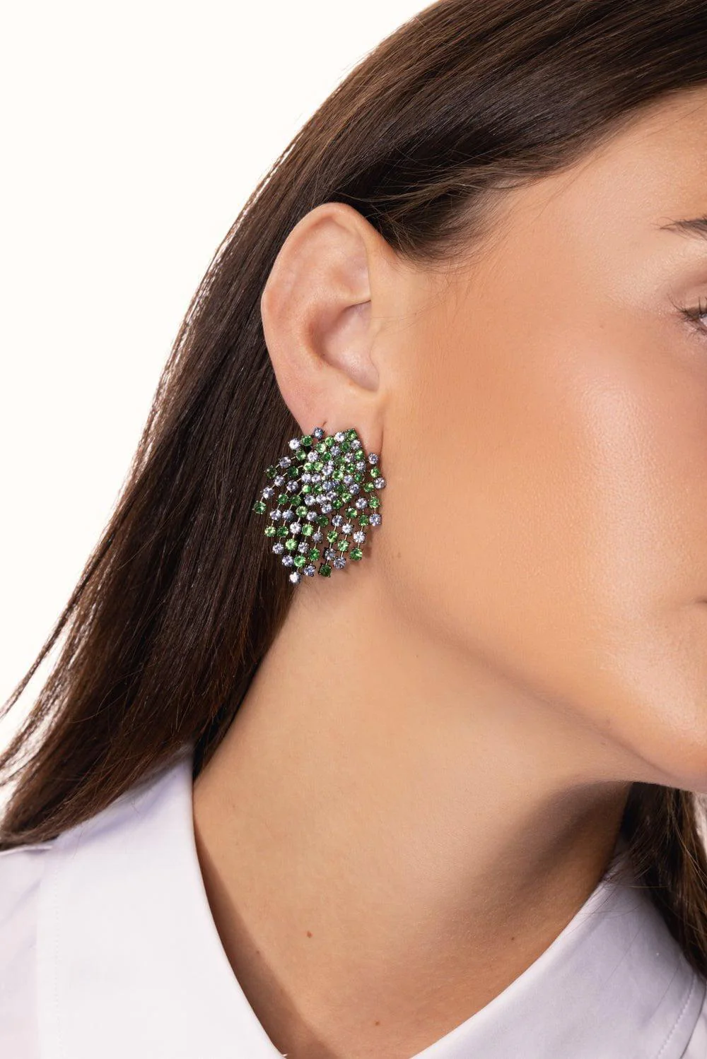Tsavorite Sapphire Embrace Earrings - Image 4