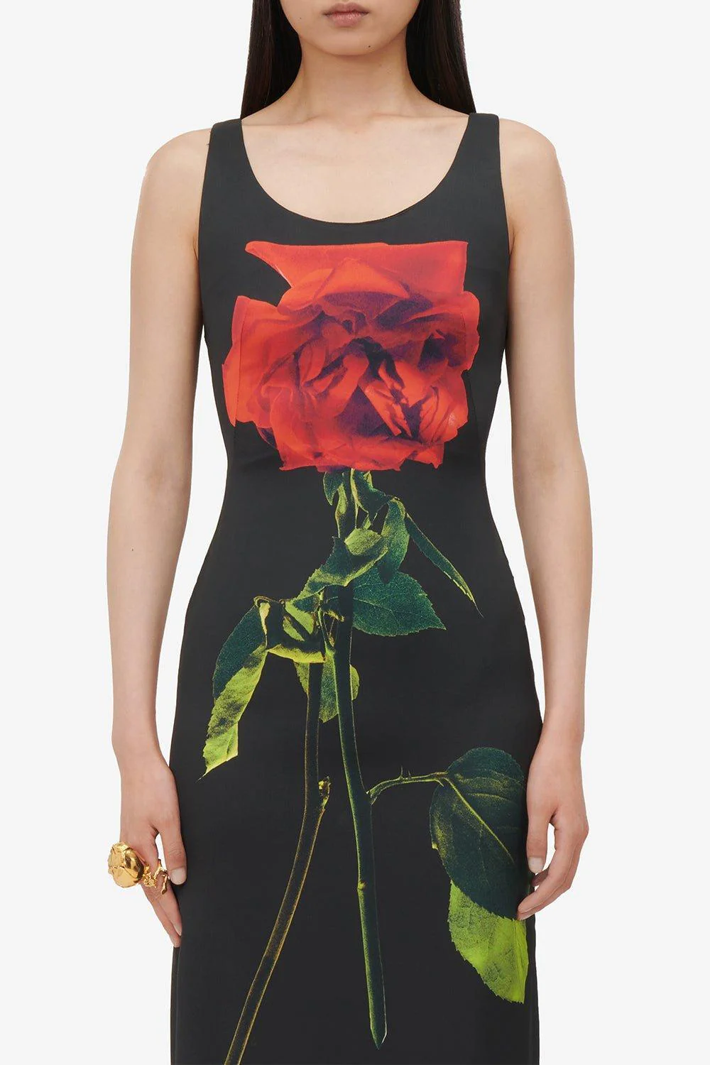 Rose Print Midi Dress - Image 4
