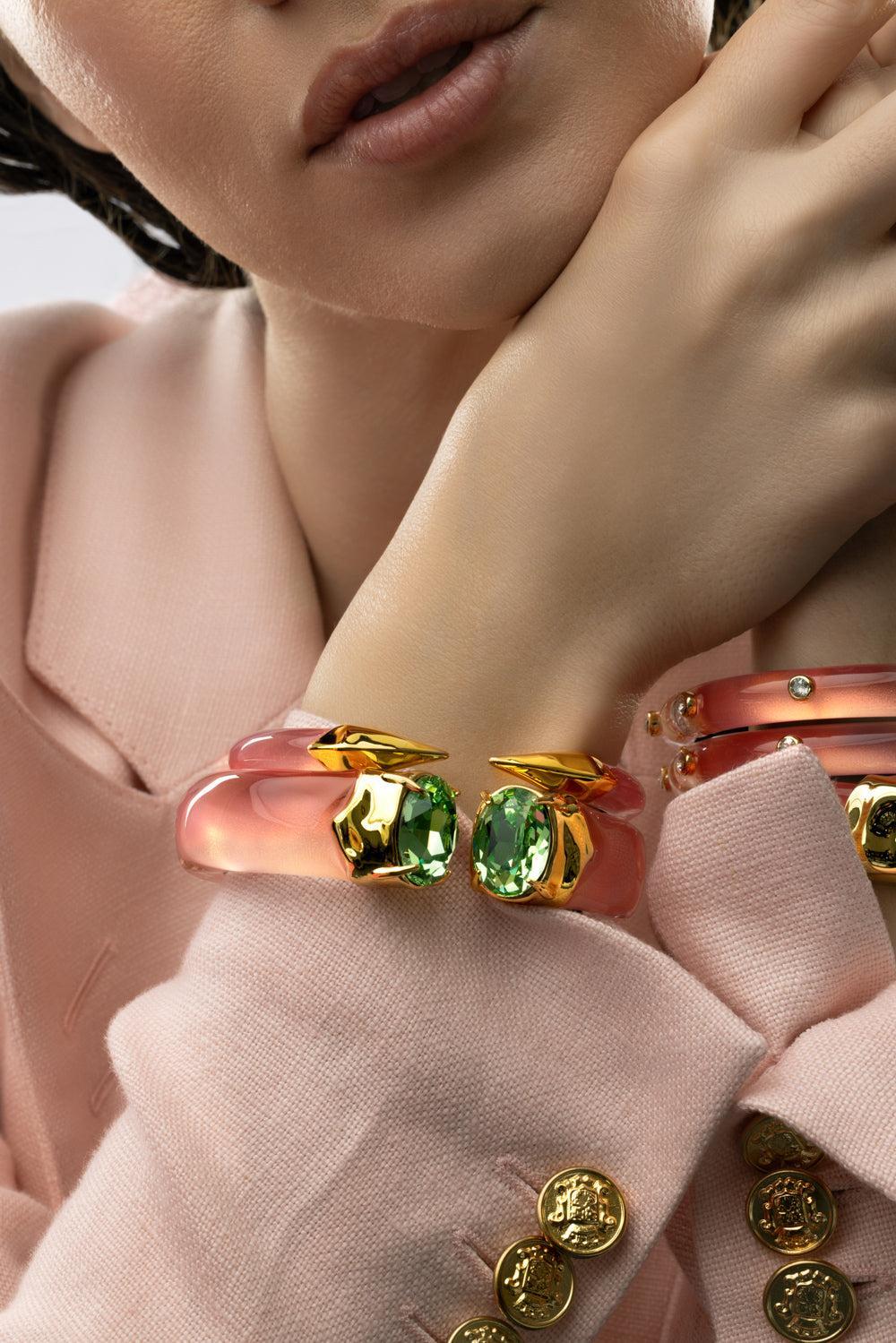 Bonbon Crystal Lucite Hinge Bracelet - Image 11