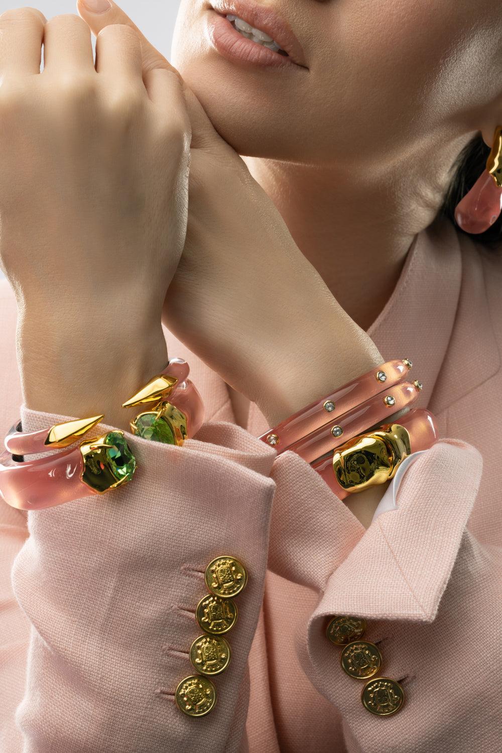 Bonbon Crystal Lucite Hinge Bracelet - Image 12
