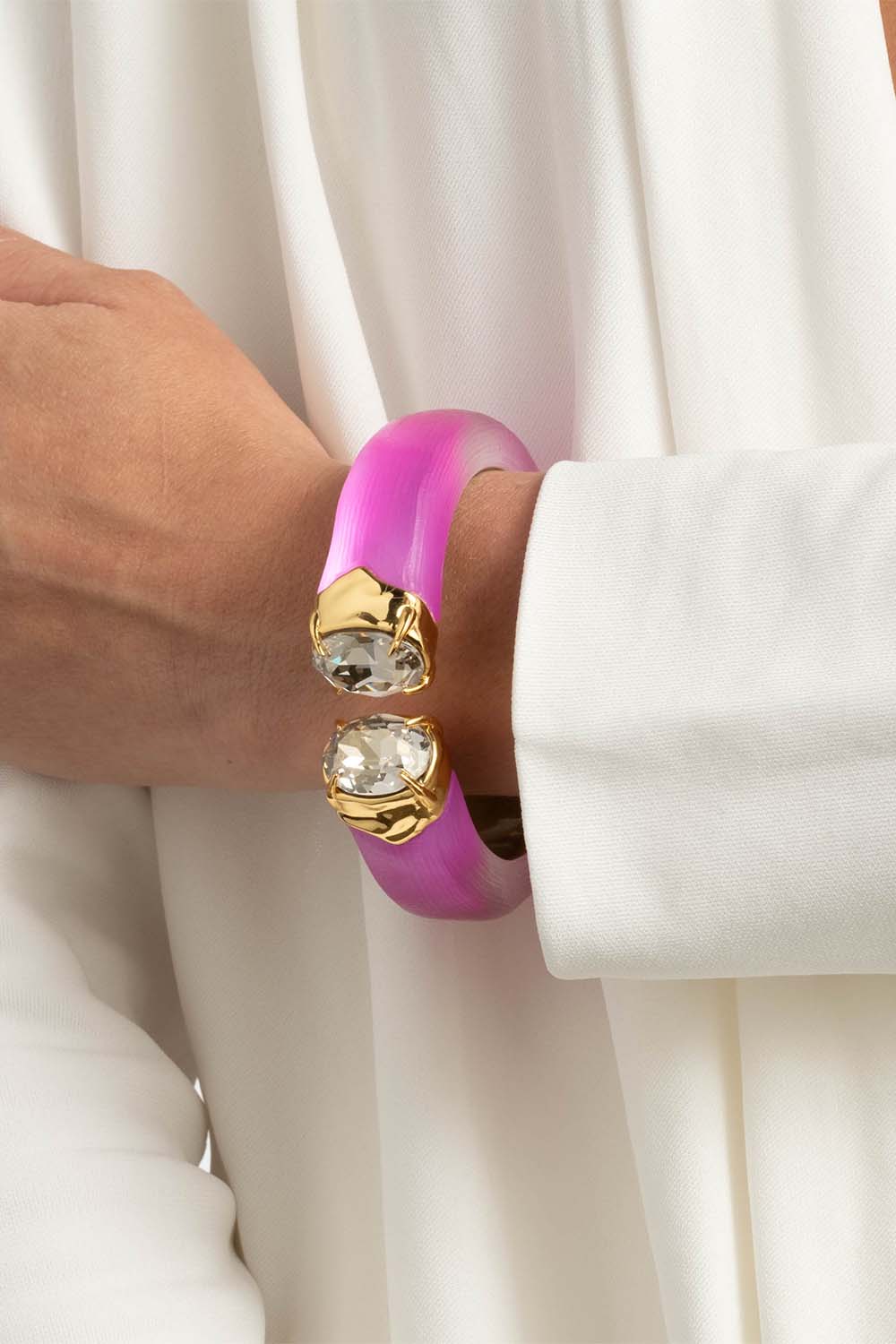 Bonbon Crystal Lucite Hinge Bracelet - Image 4