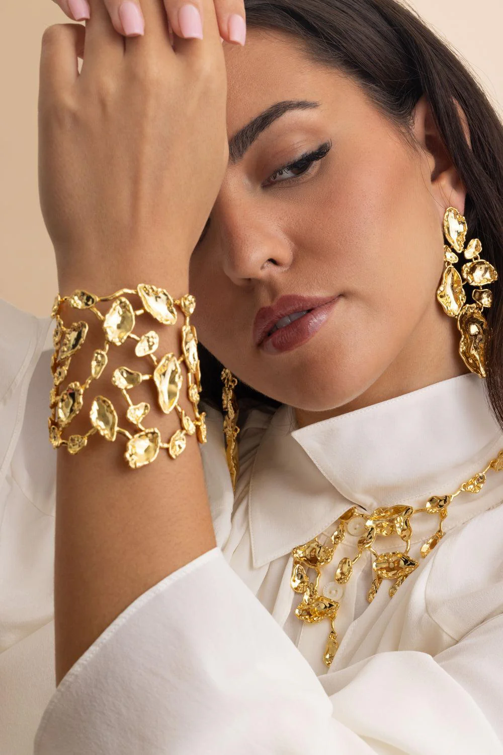 Brut Mosaic Wide Cuff Bracelet - Image 2
