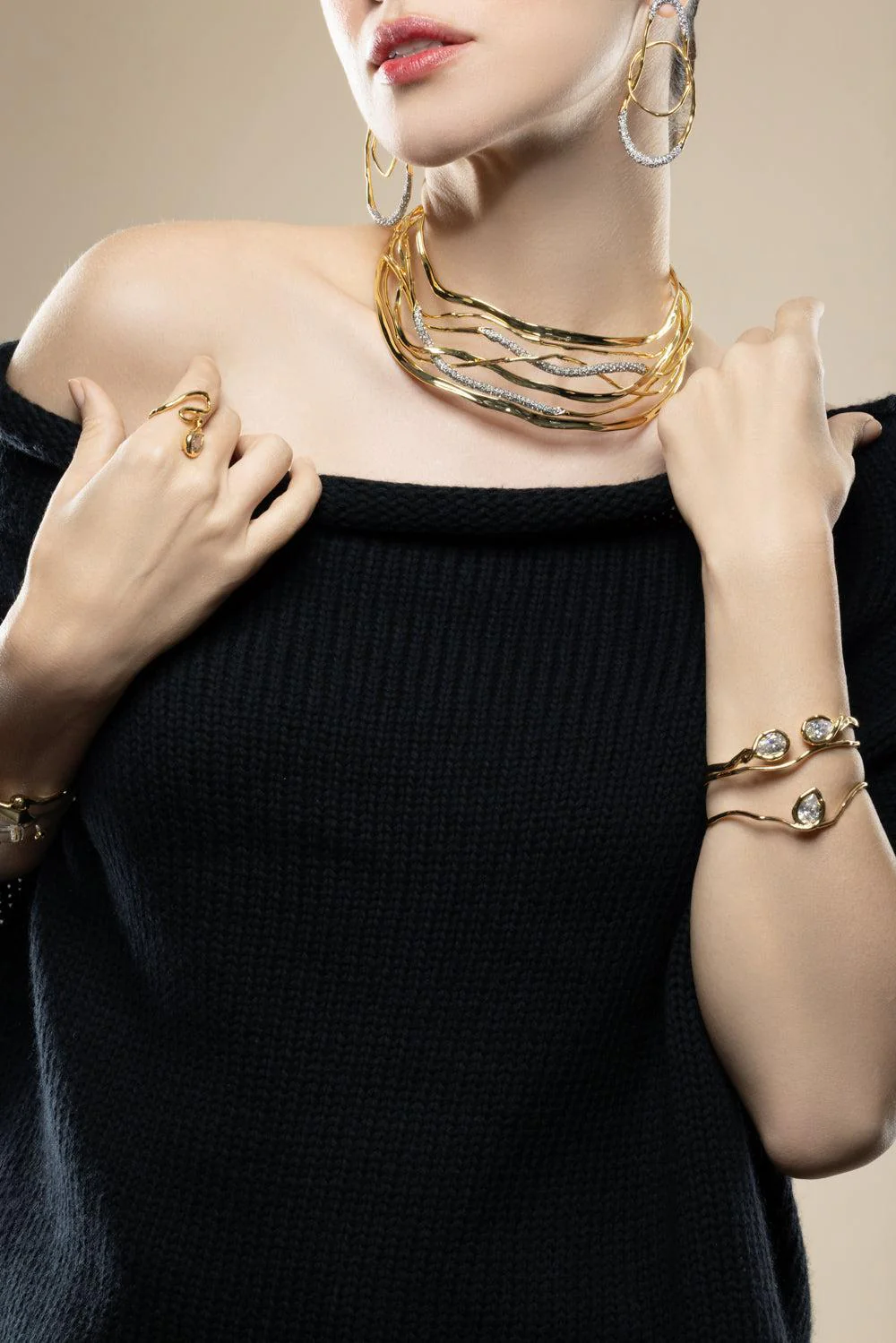 Crystal Asterales Floating Cuff Bracelet - Image 5