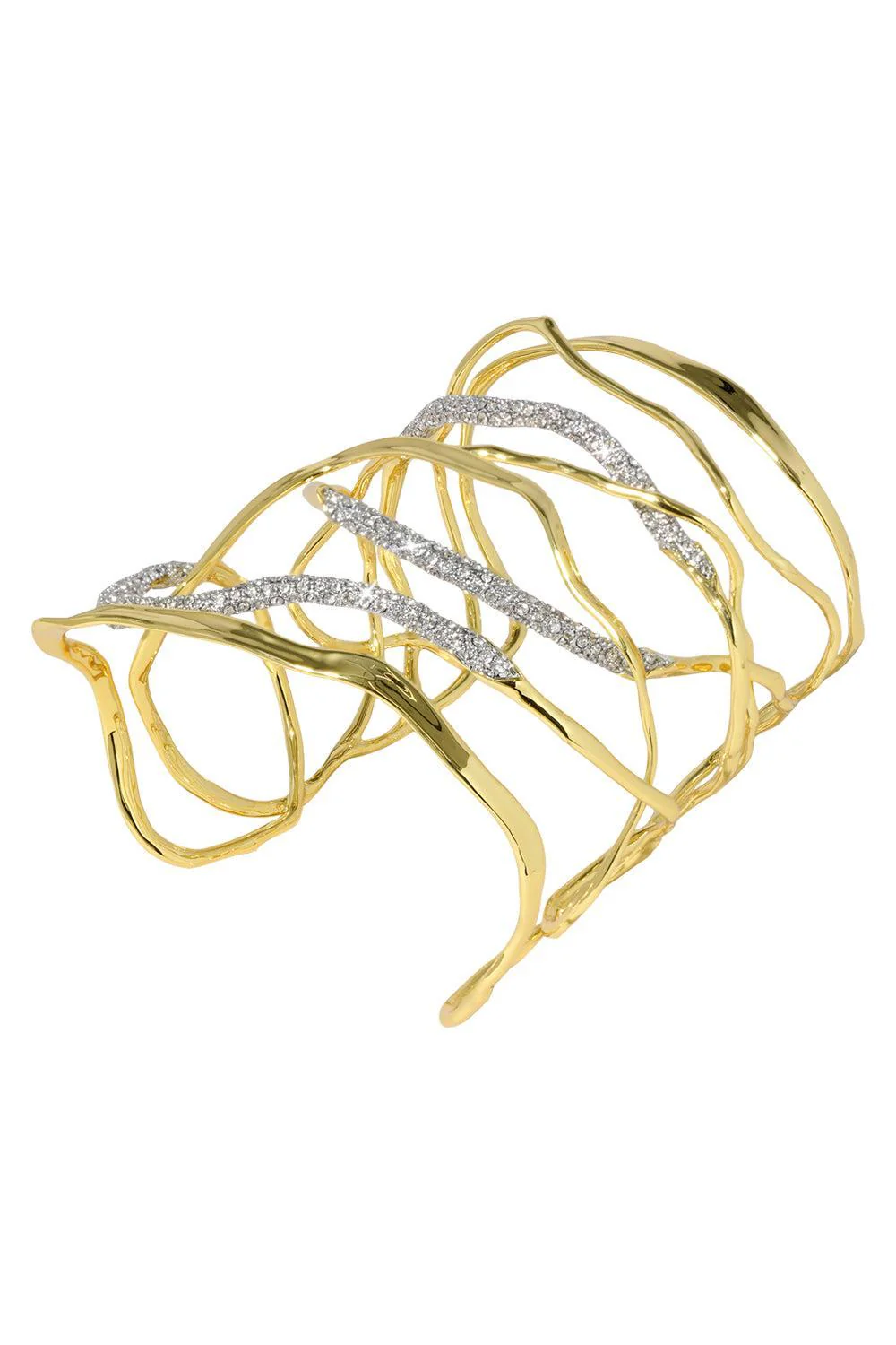 Crystal Intertwined Solanales Wide Cuff Bracelet - Image 5