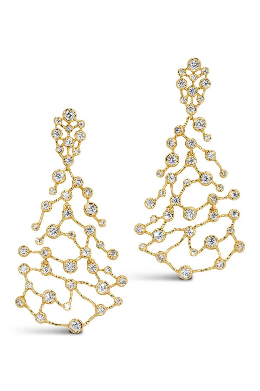 Crystal Large Solanales Fringe Chandelier Earrings