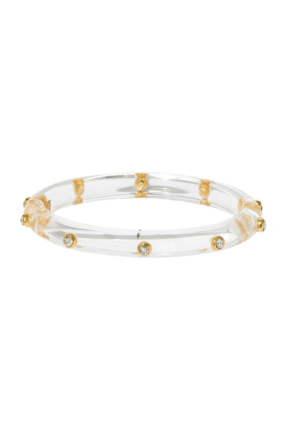 Crystal Lucite Studded Hinge Bracelet