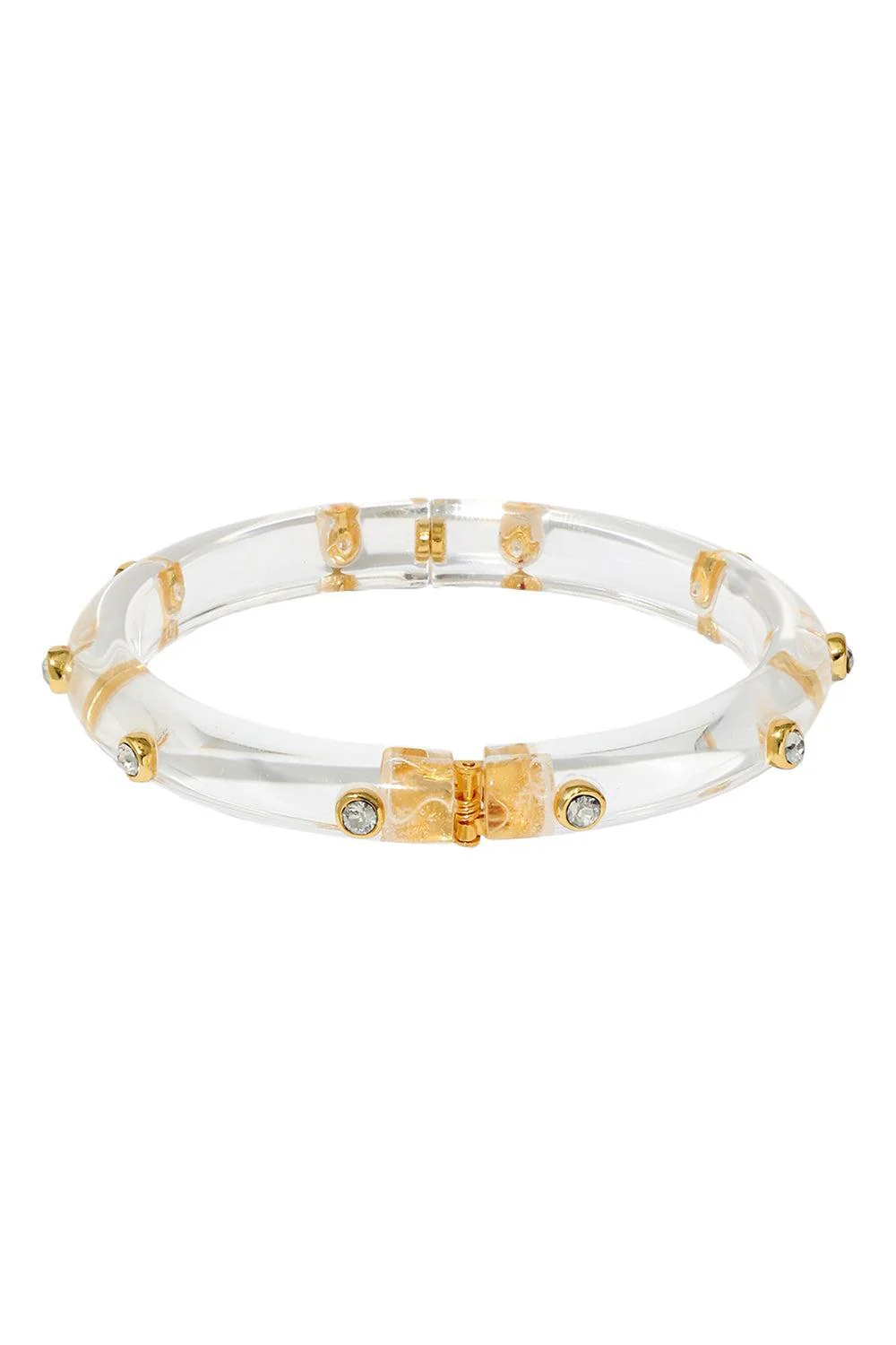 Crystal Lucite Studded Hinge Bracelet - Image 2