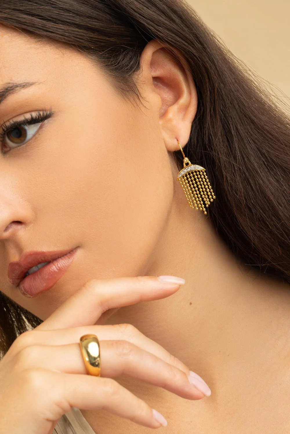 Crystal Petite Solanales Petite Fringe Earrings - Image 2