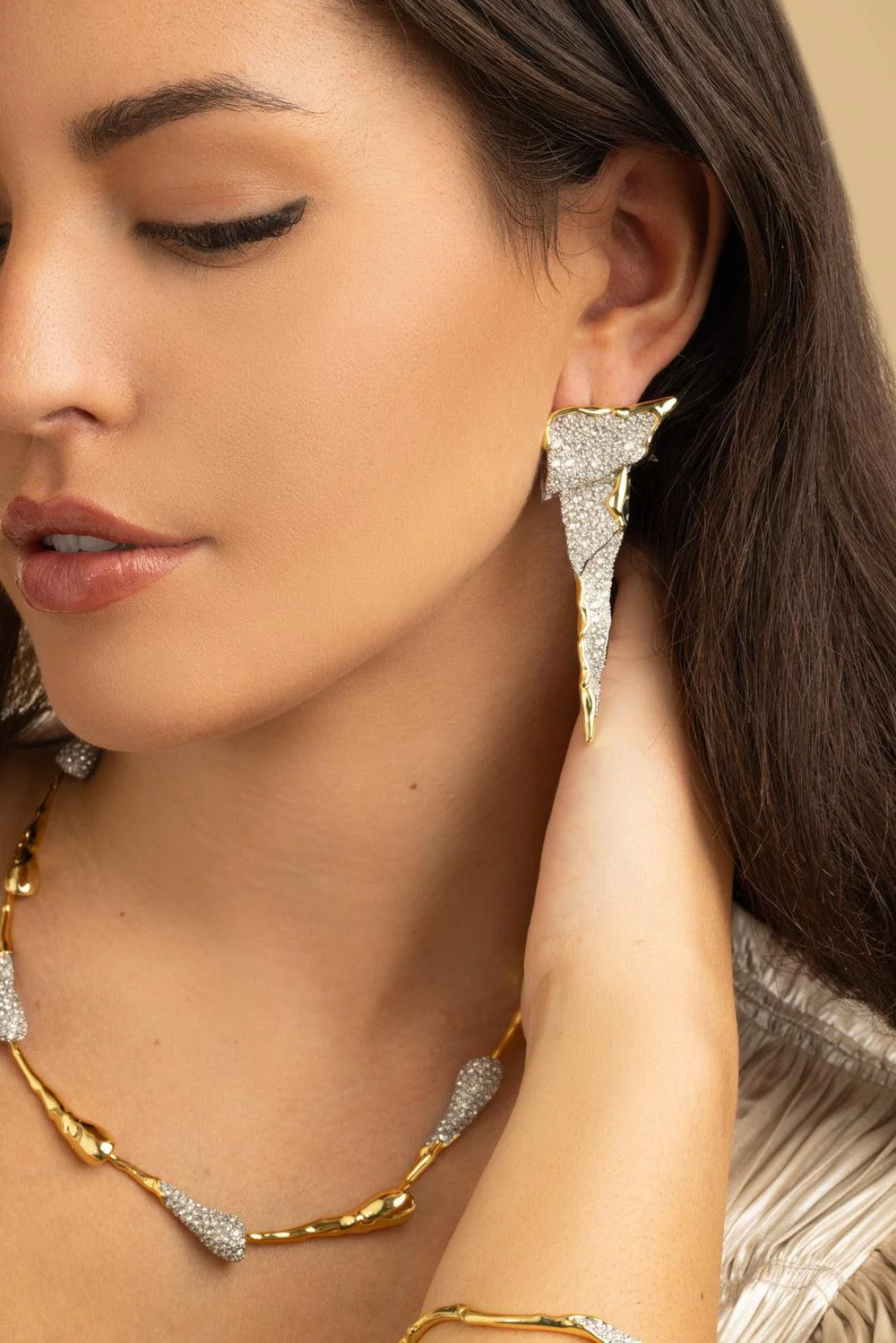 Crystal Solanales Cascade Earrings - Image 2
