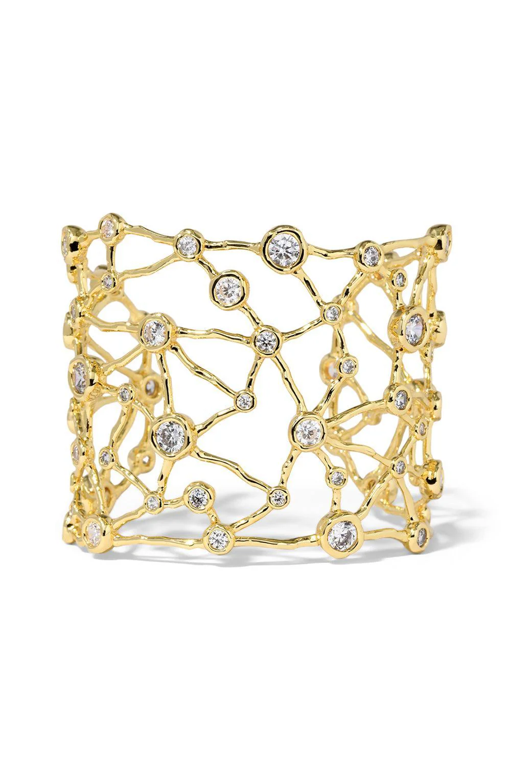 Crystal Solanales Intertwined Wide Cuff Bracelet