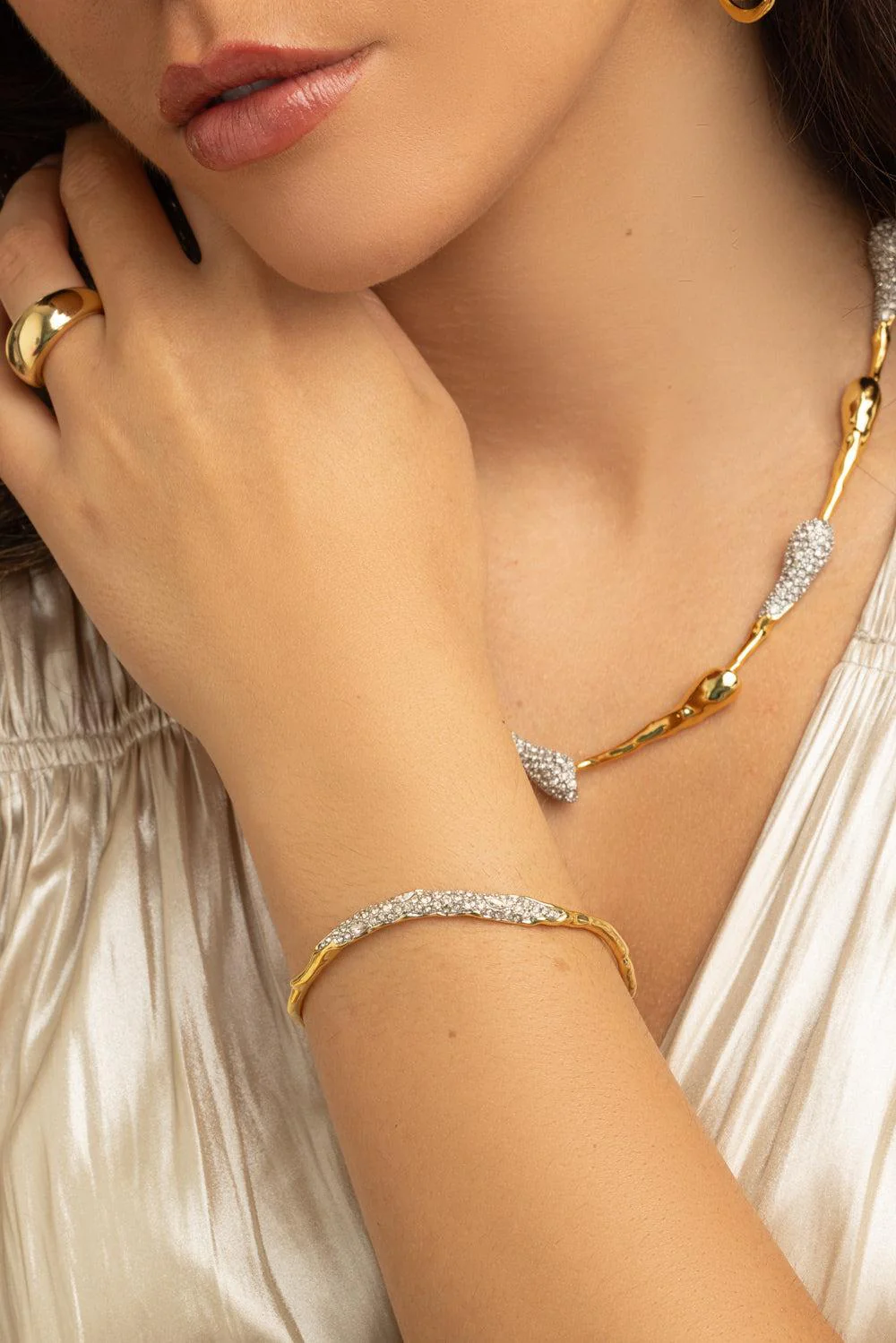 Crystal Solanales Skinny Bangle Bracelet - Image 4