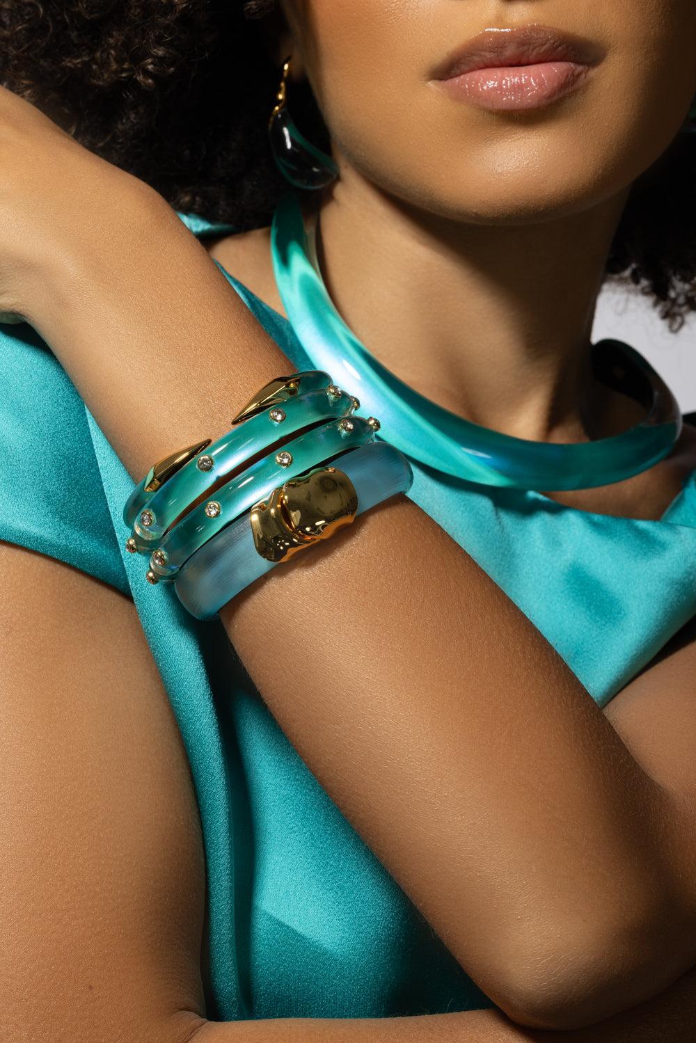 Crystal Studded Hinge Bracelet - Image 3