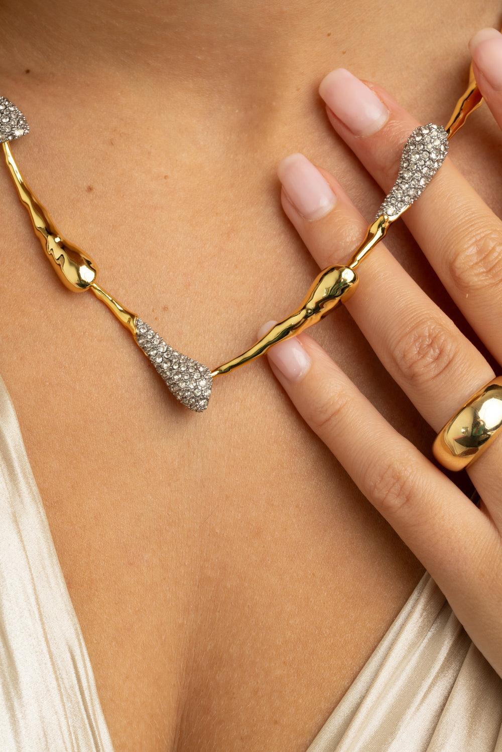 Crystal Teardrop Solanales Riviera Necklace - Image 3