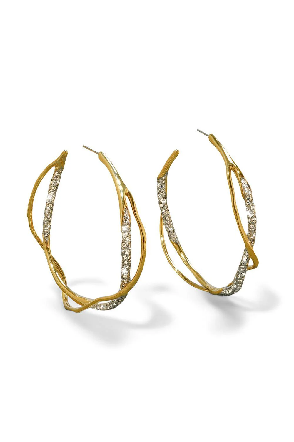 Intertwined Crystal Hoop Earrings