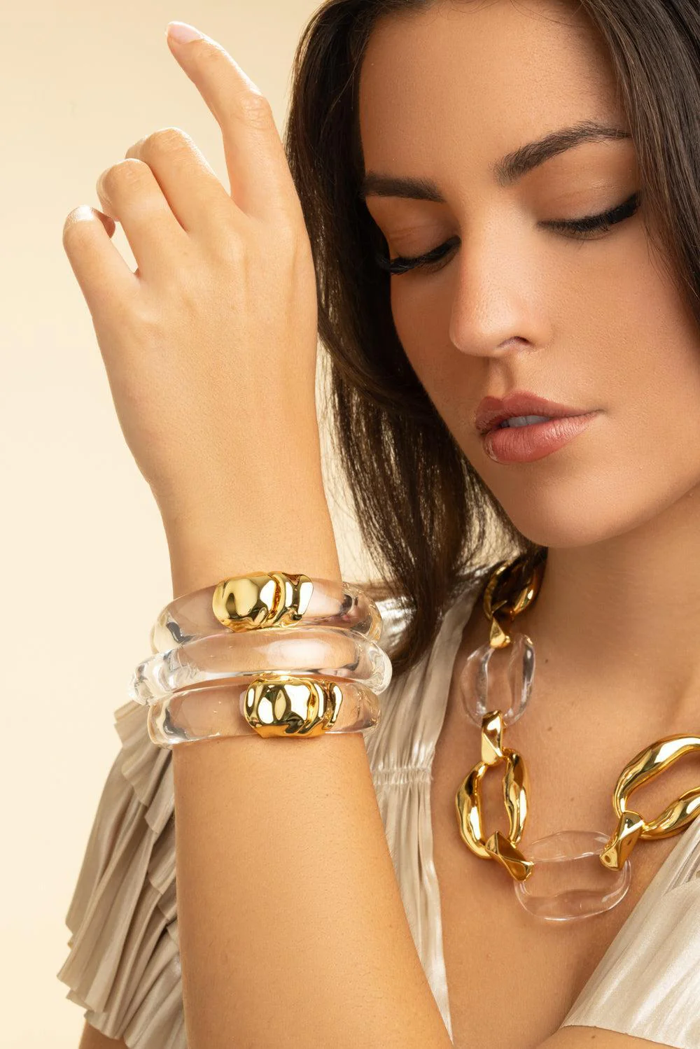 Liquid Lucite Bangle Bracelet - Image 3