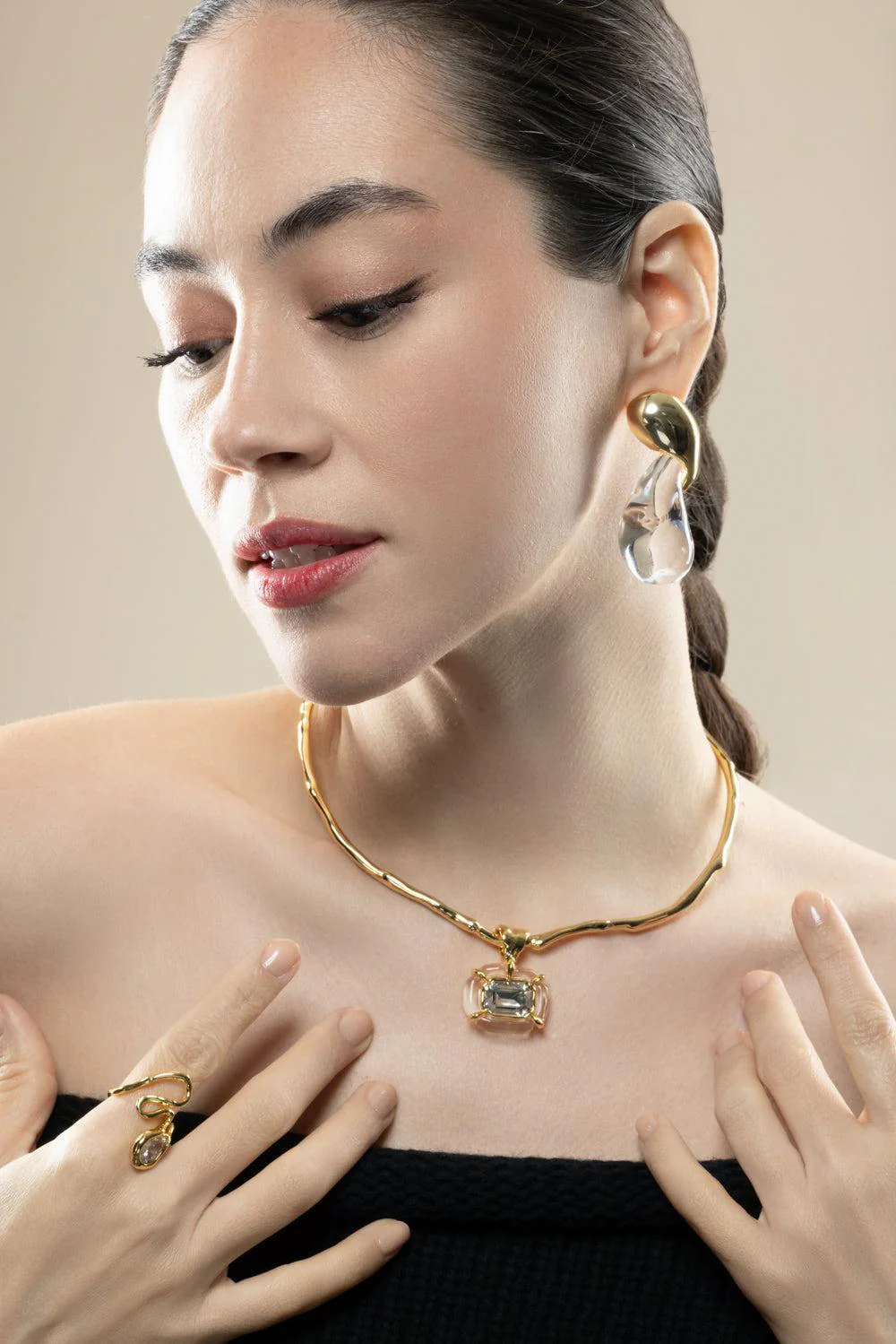 Liquid Lucite Modernist Earrings - Image 3
