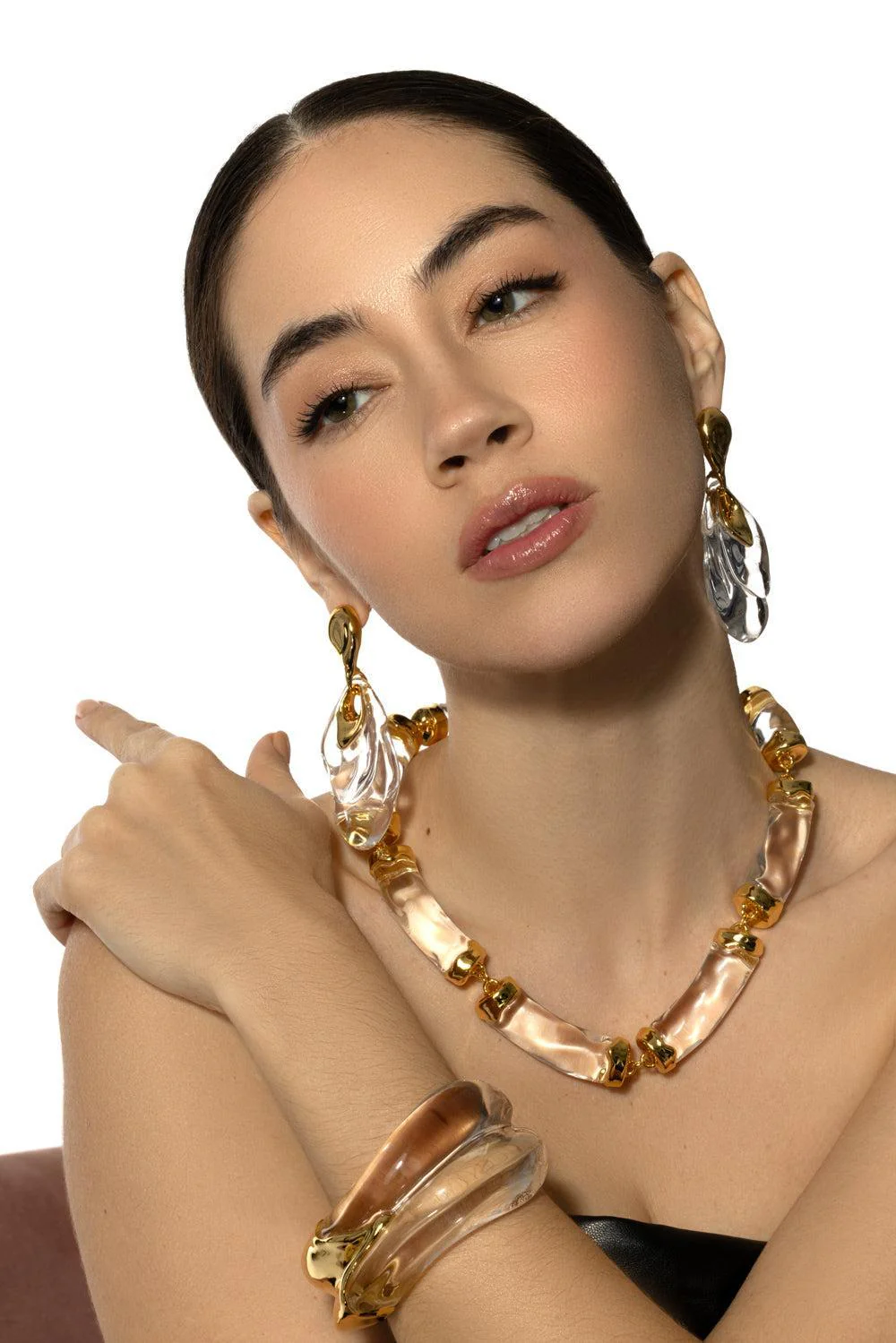 Liquid Lucite Ripple Drop Earrings - Image 3