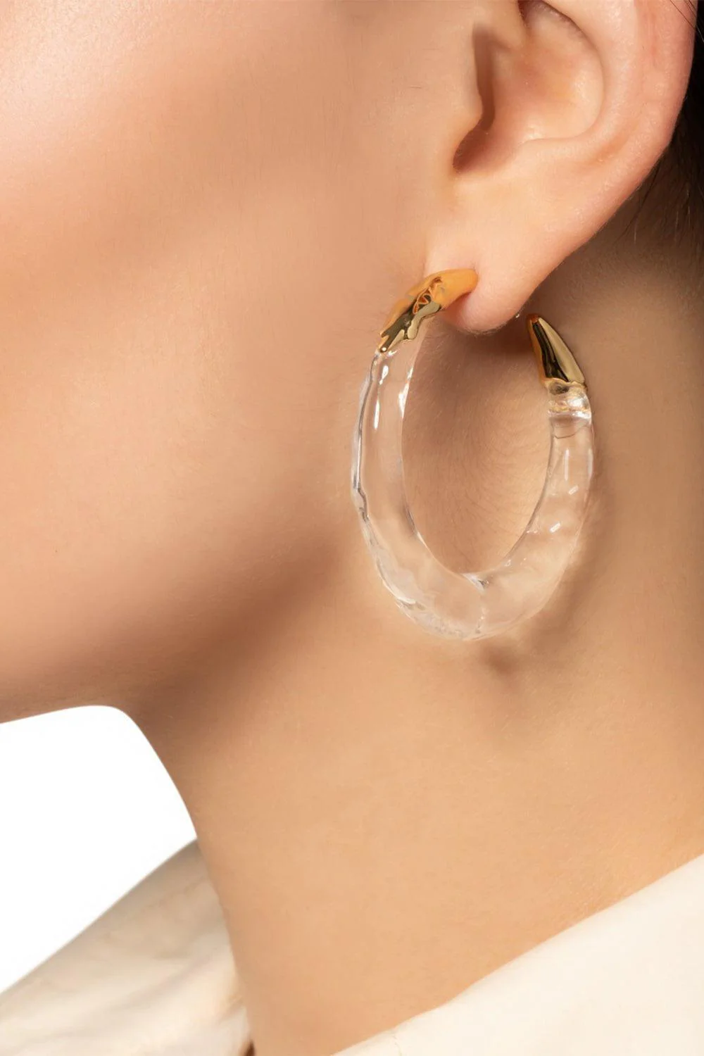 Lucite Molten Hoop Earrings - Image 2