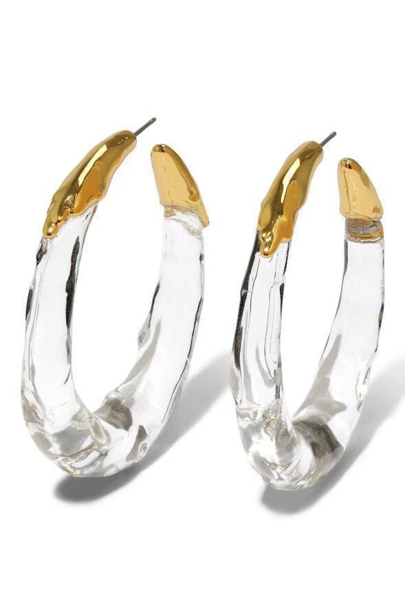 Lucite Molten Hoop Earrings - Image 3
