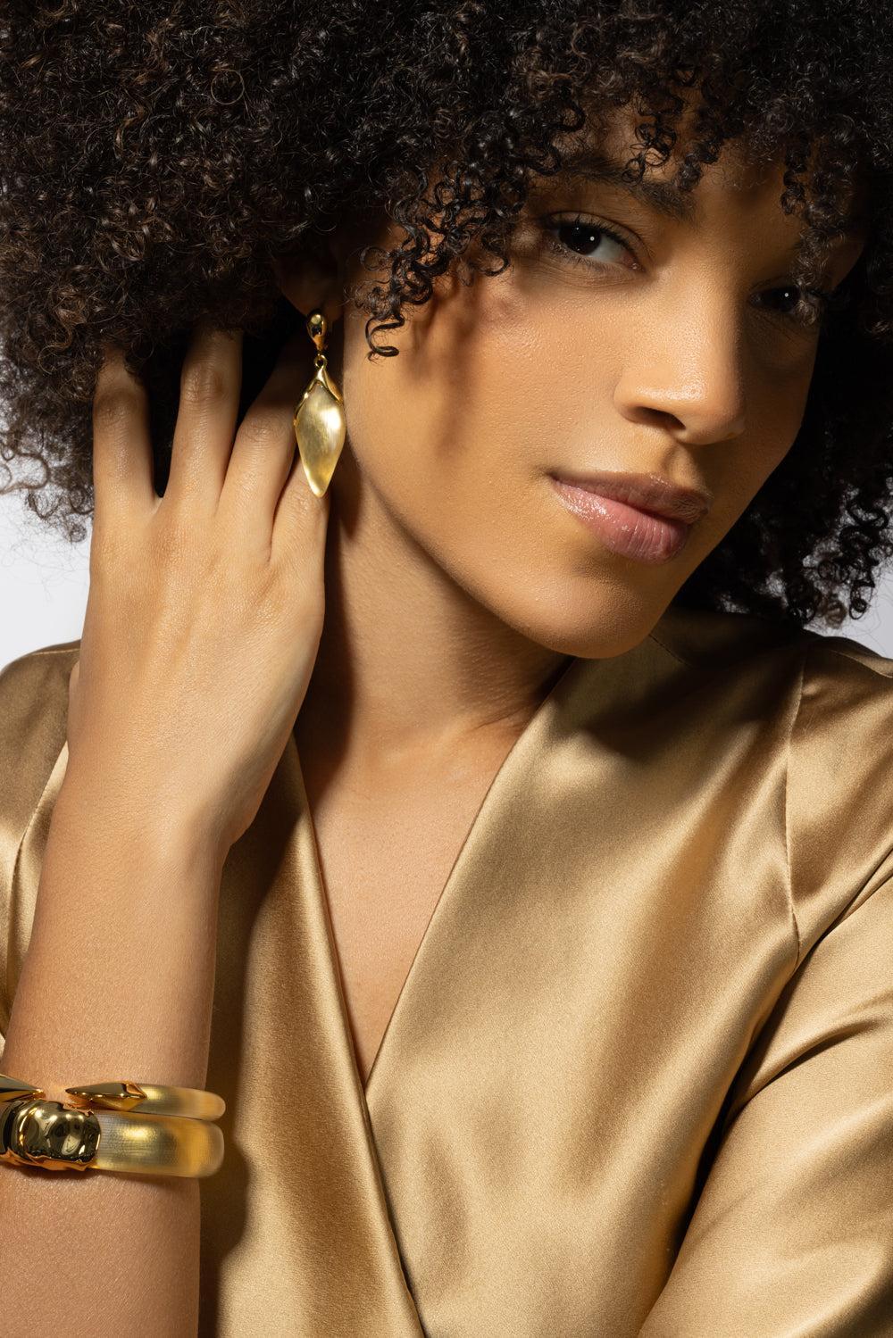 Lucite Petal Leverback Earrings - Image 3