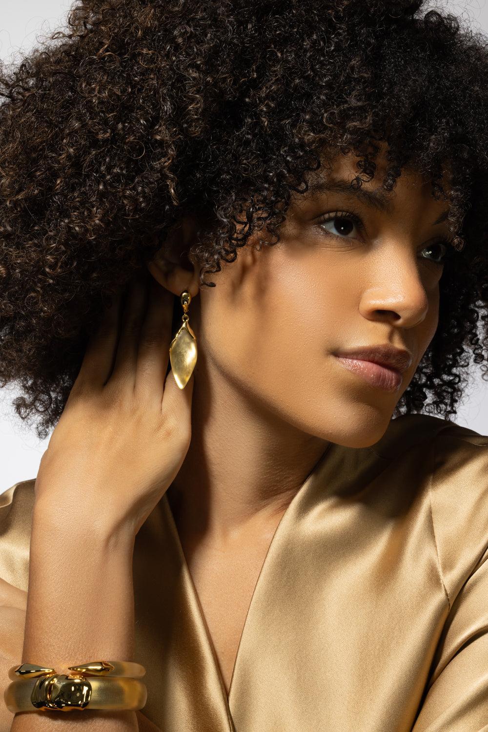 Lucite Petal Leverback Earrings - Image 4