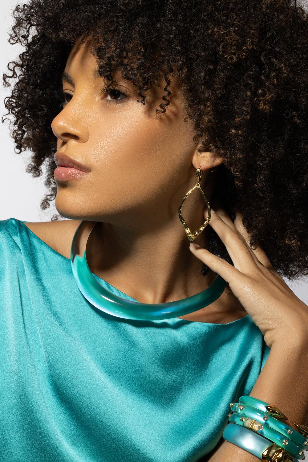 Open Oval Leverback Earrings - Image 3