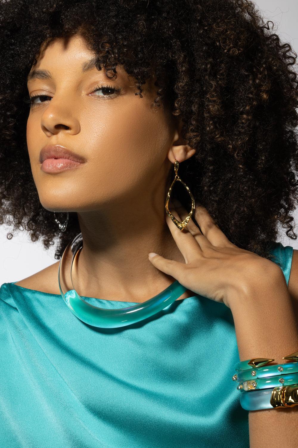 Open Oval Leverback Earrings - Image 4