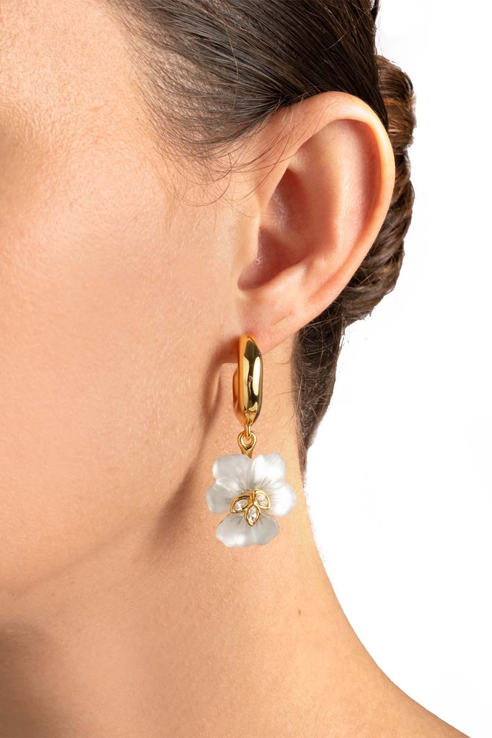 Pansy Petite Lucite Hoop Earrings - Image 2
