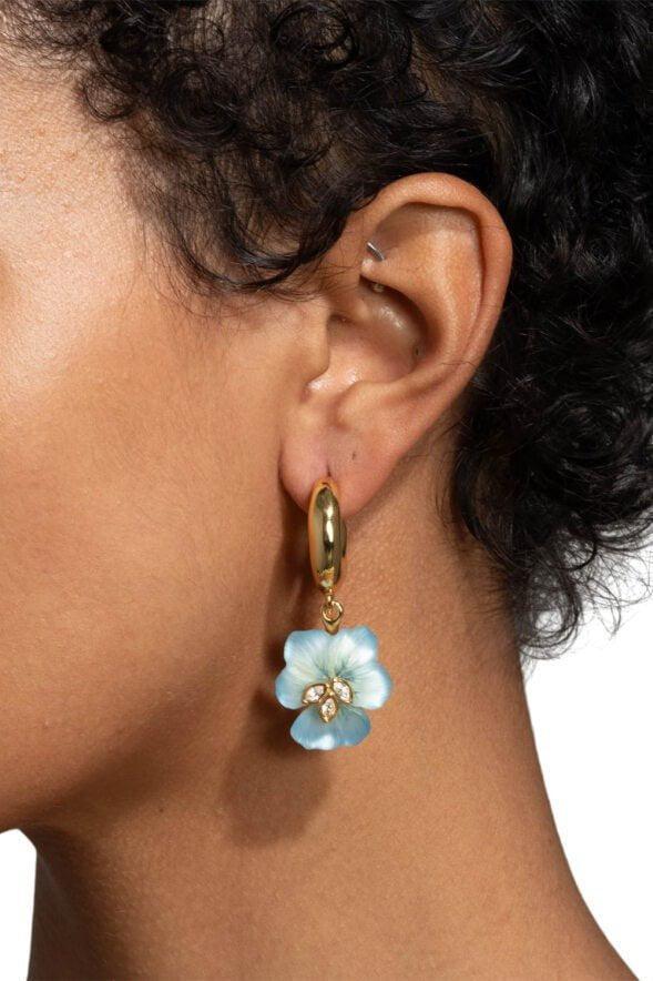 Pansy Petite Lucite Hoop Earrings - Image 3