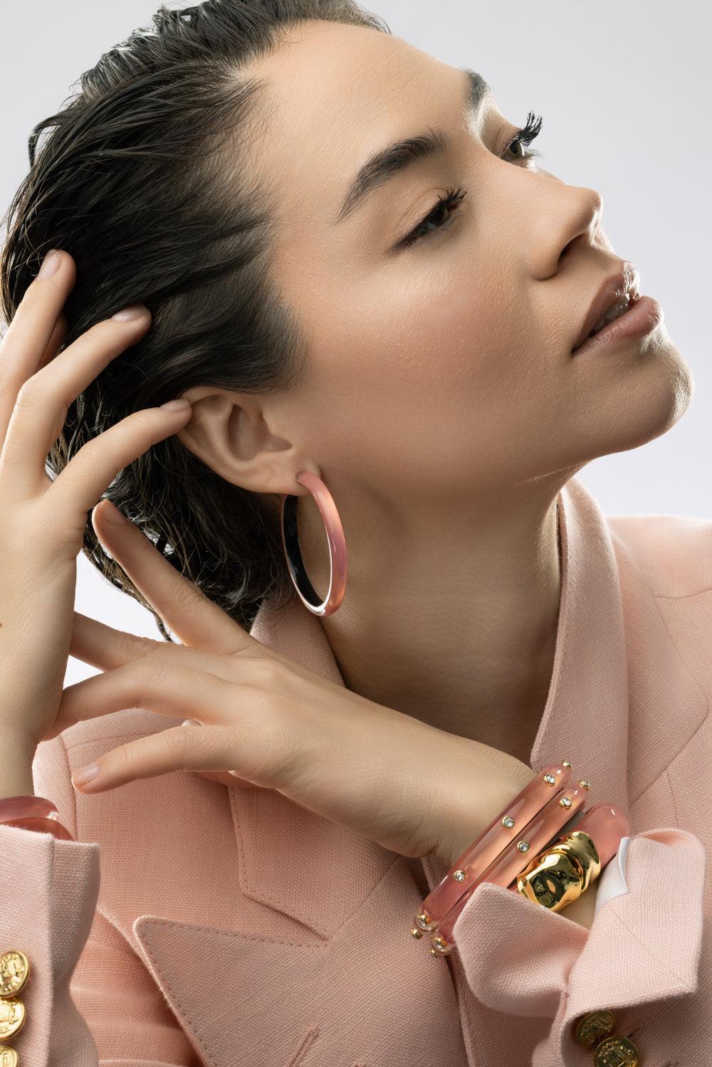Sweet Watermelon Smooth Skinny Hoop Earrings - Image 2